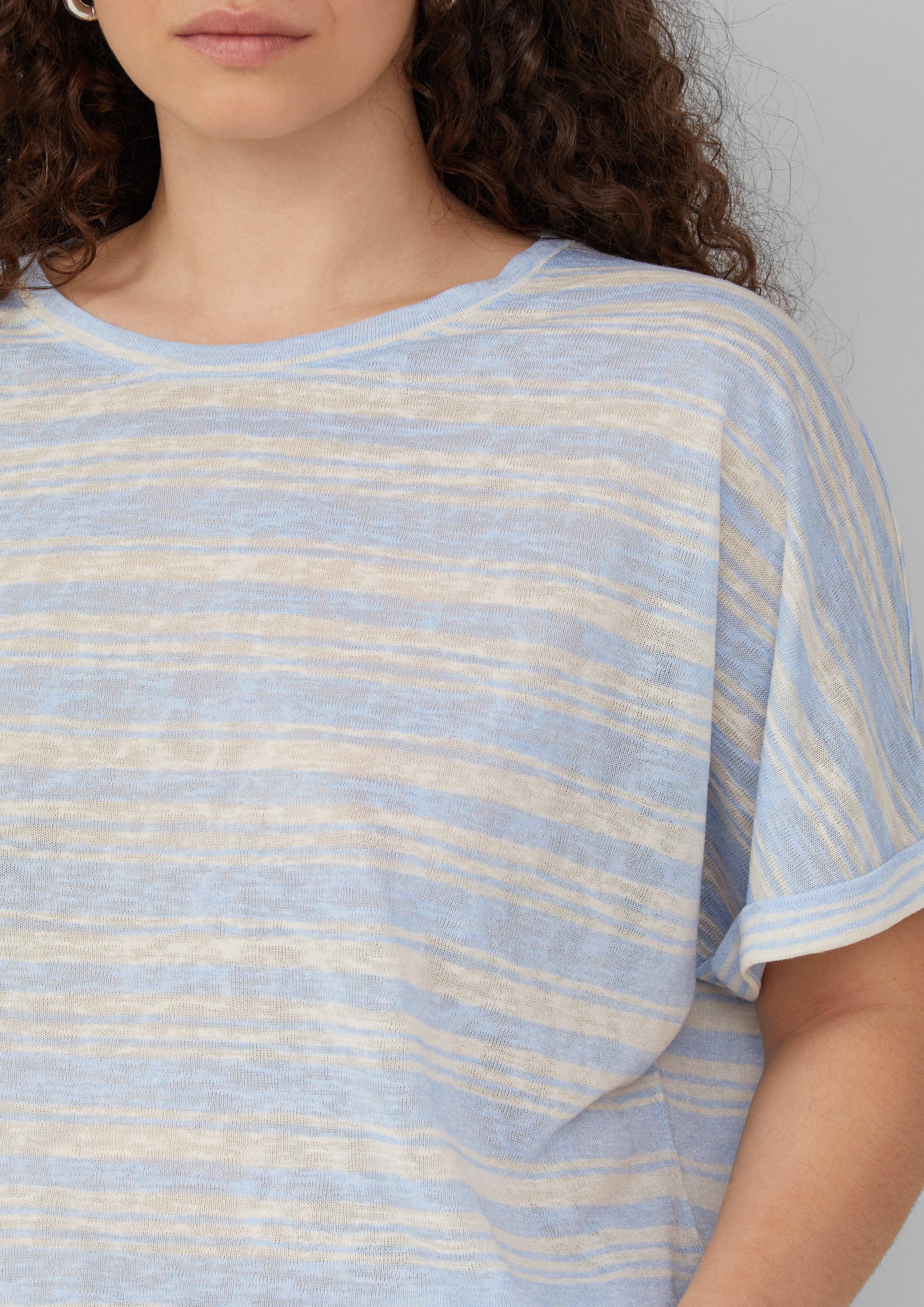 QS Kurzarmshirt Ringelshirt aus Viskosemix günstig online kaufen