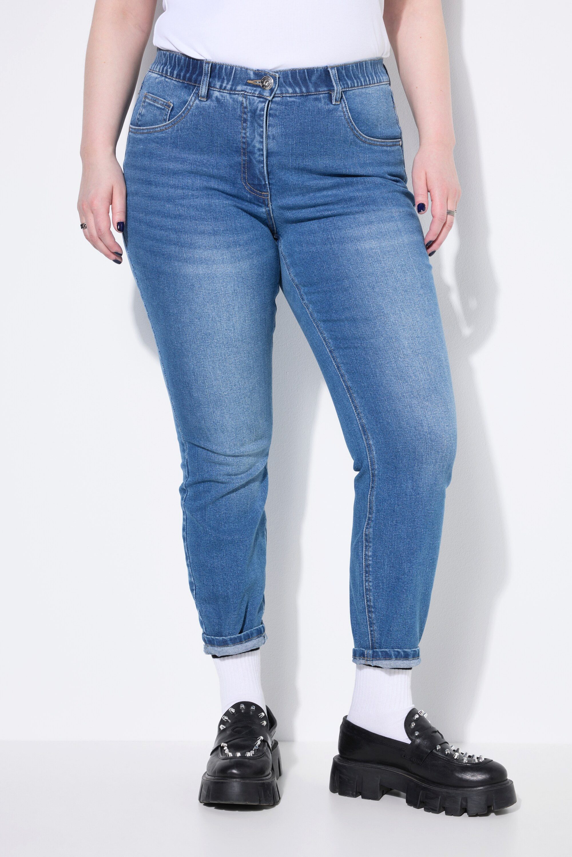 Regular-fit-Jeans Skinny-Jeans High Waist Washing-Effekt 5-Pocket