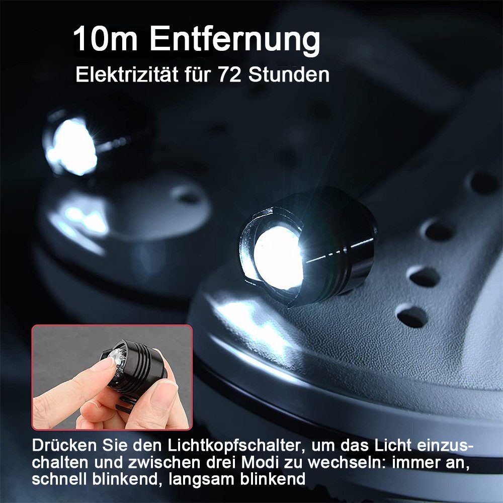 zggzerg LED Scheinwerfer 2 Stück Clogs Croc-Zubehör Croc für Schuhe Scheinwerfer Silber für Headlights