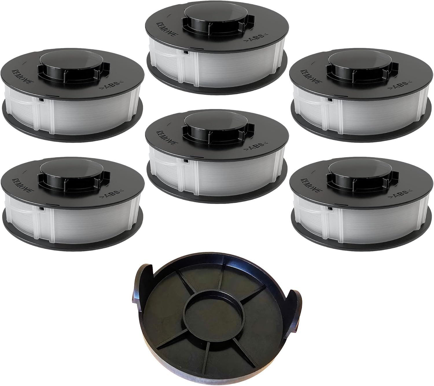 VABIONO Rasentrimmer-Ersatzspule Spulen + Deckel für ALDI Gardenline TopCraft KingCraft Trimmer 7 Stück, (7-St., 6 Ersatzspulen + 1 Spulendeckel), Kostenloser Versand