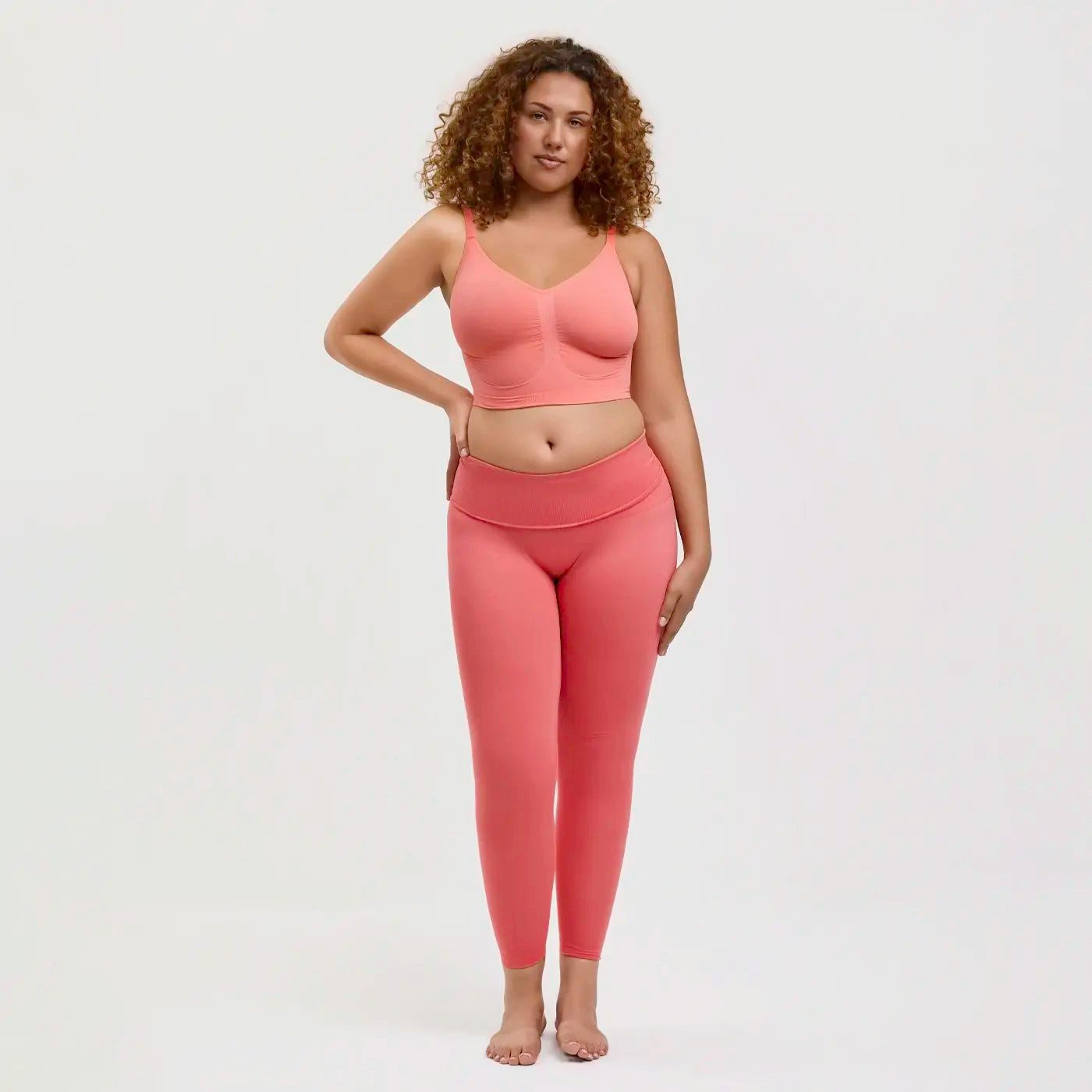 cfab Shapingleggings Seamless Shaping Leggings-Coral-XL (1-tlg)