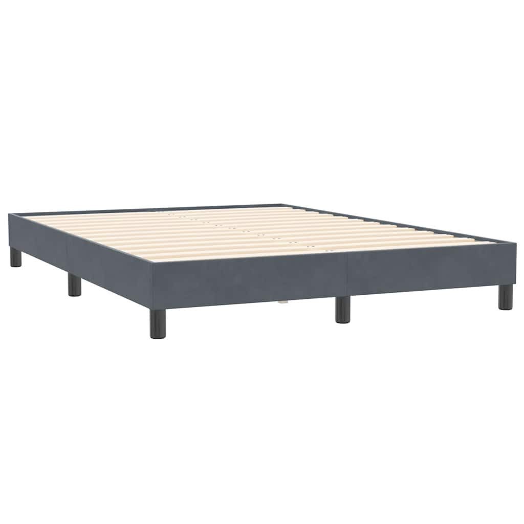 vidaXL Bett Boxspringbett ohne Matratze Dunkelgrau 160x210 cm Samt