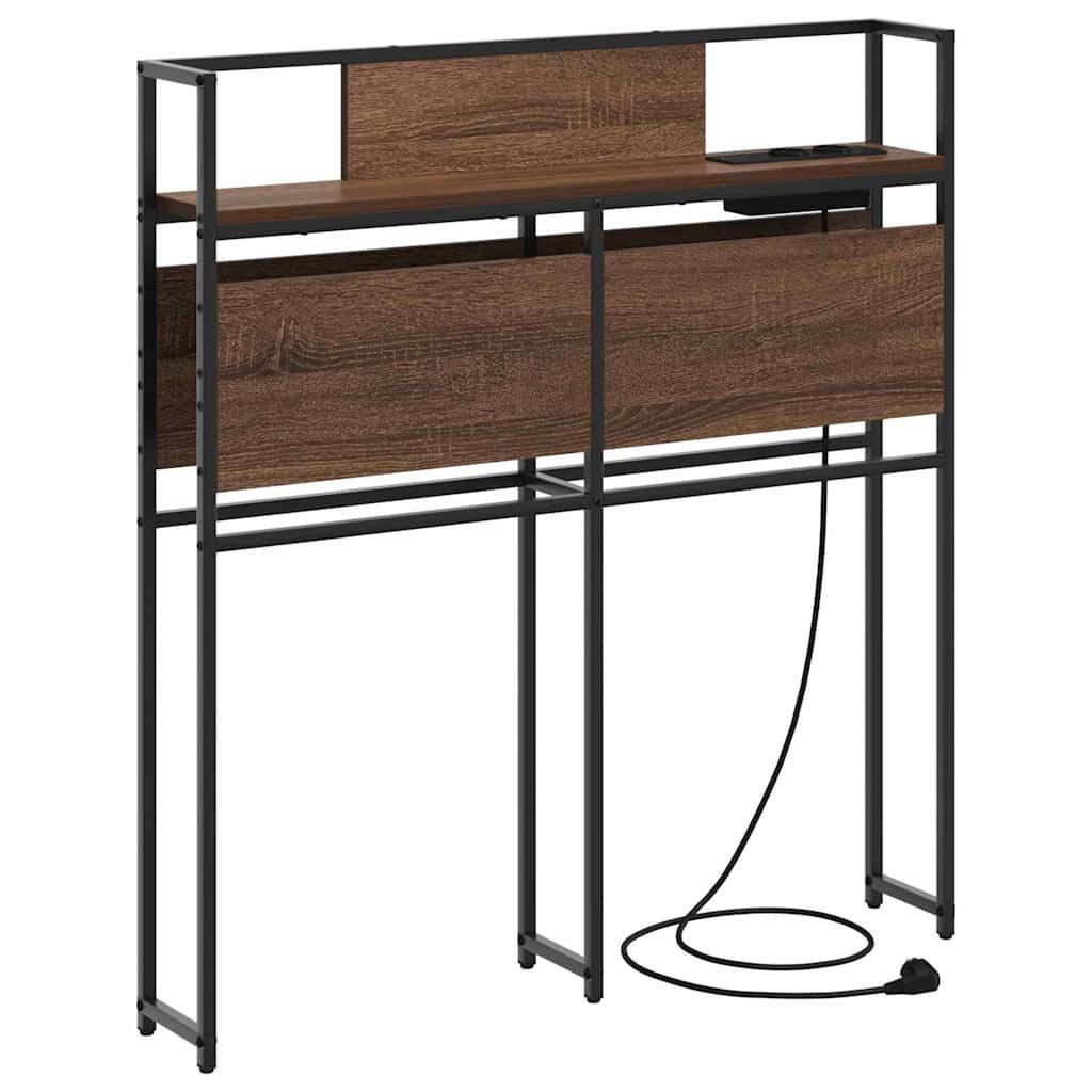 vidaXL Kopfteil Stauraum-Kopfteil mit Regal Braune Eiche 100 cm Holzwerkstoff, (1 St)