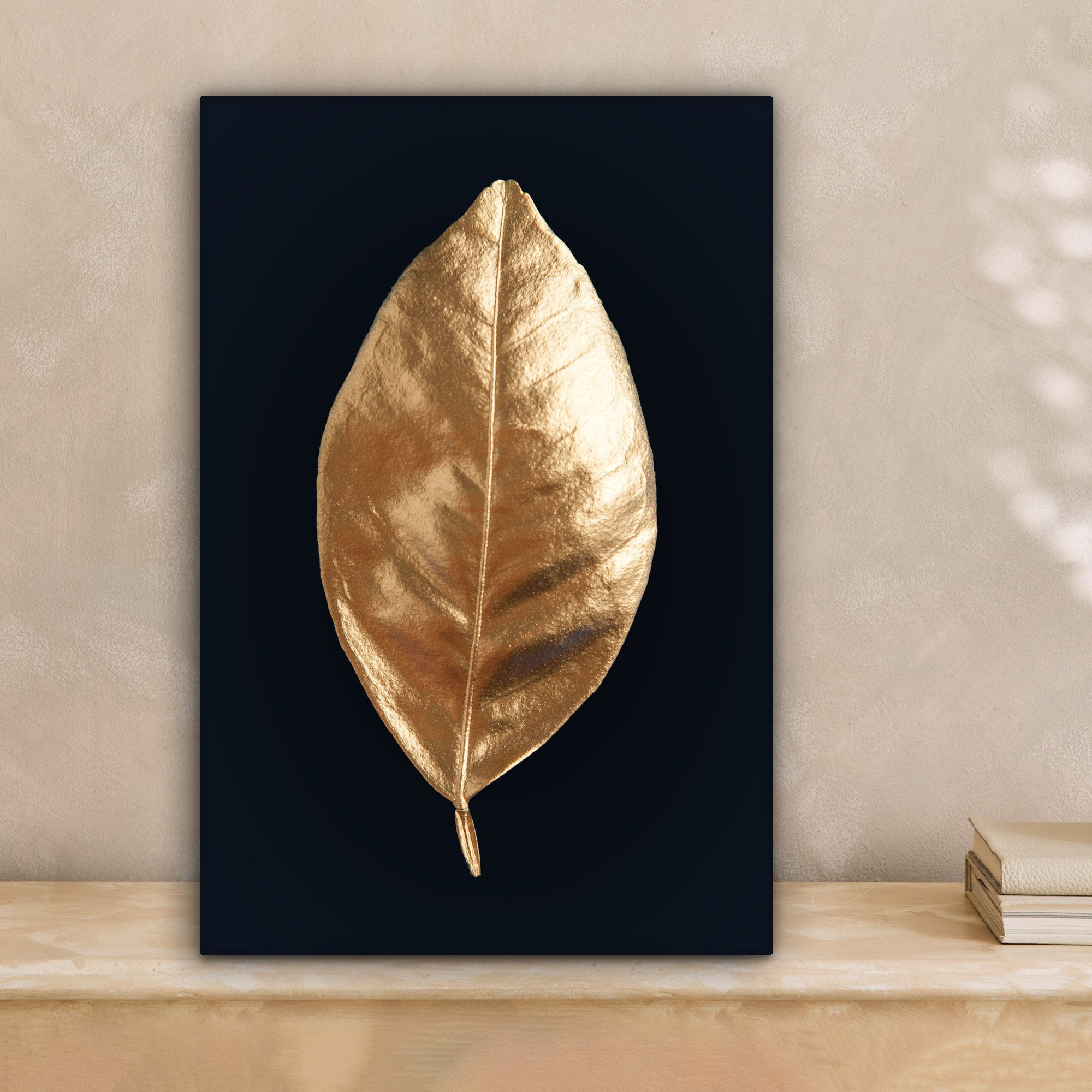 OneMillionCanvasses® Leinwandbild Gold - Blatt - günstig online kaufen