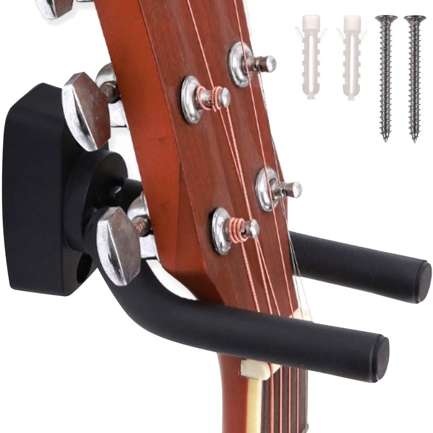 MALATEC Gitarrenständer Gitarrenständer Gitarrenhalter Wandhalterung Instrumentenhalter Set, (Instrumentenhalter verstellbar mit Schaumstoffauflage für die Wand, Gitarrenhalter zur Wandmontage inklusive komplettem Montagematerial), Robuste Metall Wandhalt