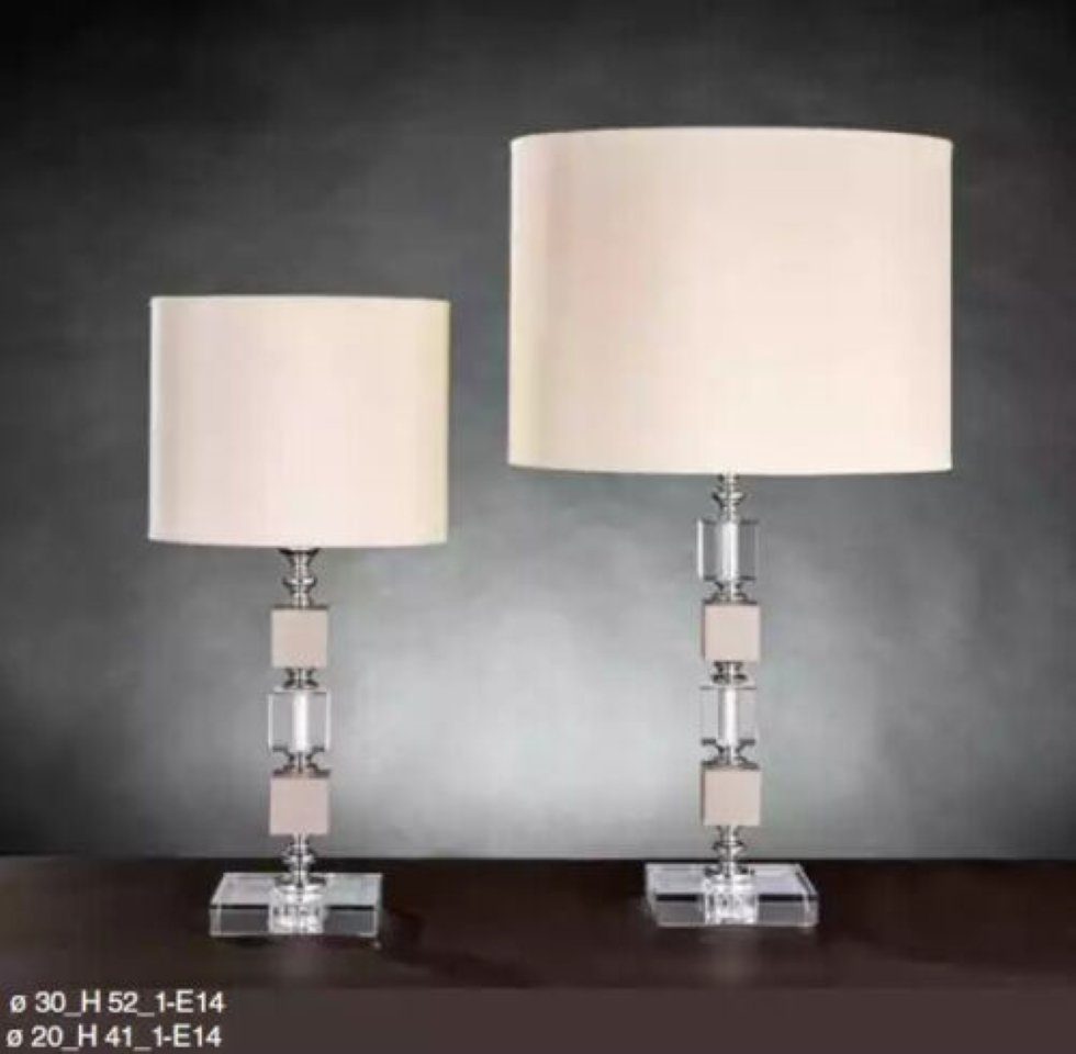 Lampe in Tisch Kristall Lampen Tischleuchte Italy Made Leuchten, Beige Tischleuchte Kronleuchte JVmoebel