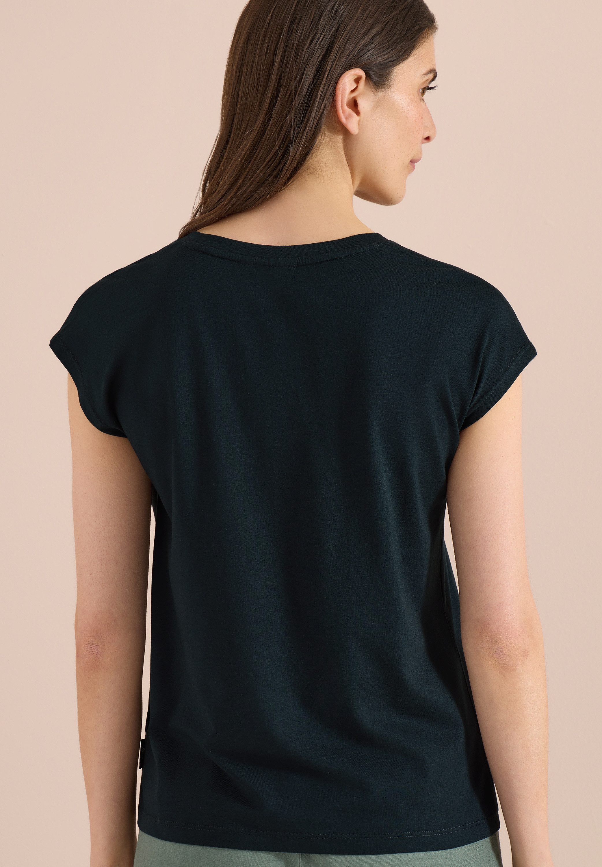CECIL Kurzarmshirt Sommershirt mit Rundhals und Wording Artwork