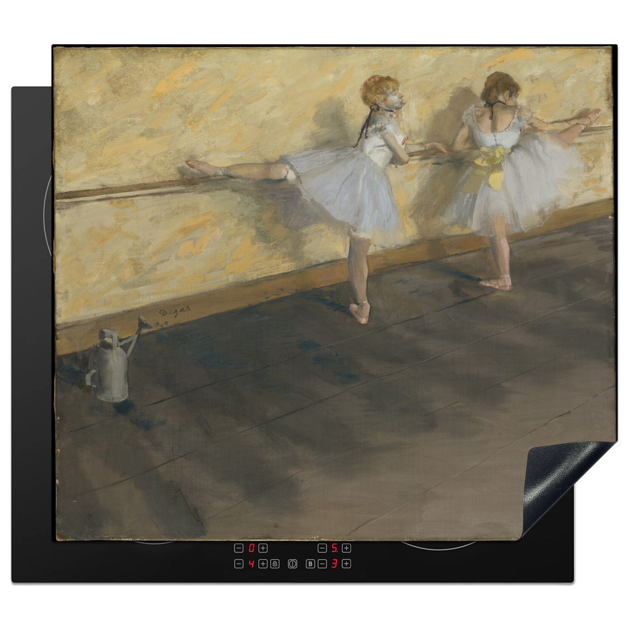 MuchoWow Herdblende-/Abdeckplatte Tänzerinnen üben an der Barre - Gemälde von Edgar Degas, Vinyl, (1 tlg), 60x52 cm, Mobile Arbeitsfläche nutzbar, Ceranfeldabdeckung