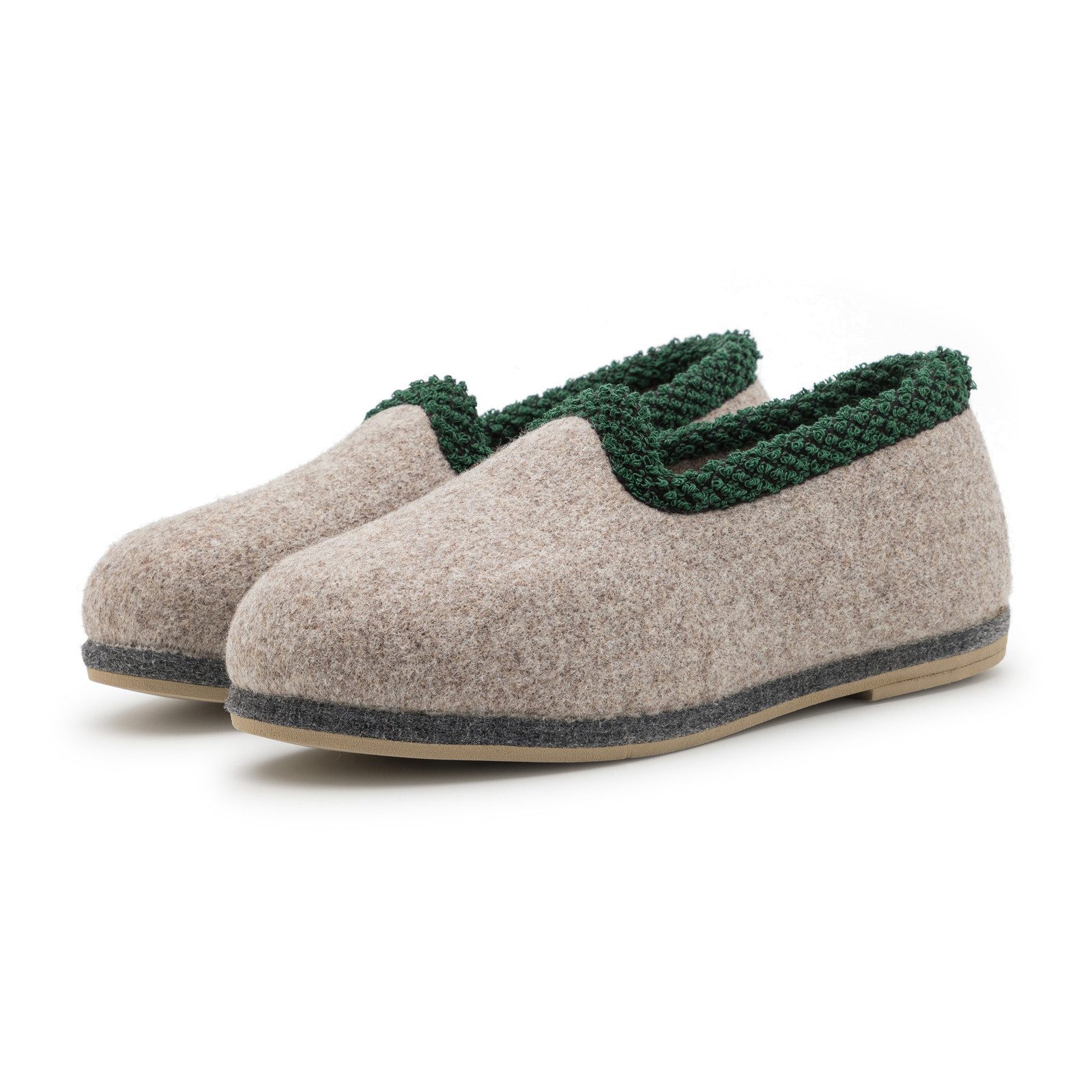 Pantoffelmann Filzhaussschuh Wollmischfilz Herren Damen Filzpantoffel Hausschuh grau Hausschuh (1 Paar) Filzpantoffeln, Gästepantoffel besonders leicht
