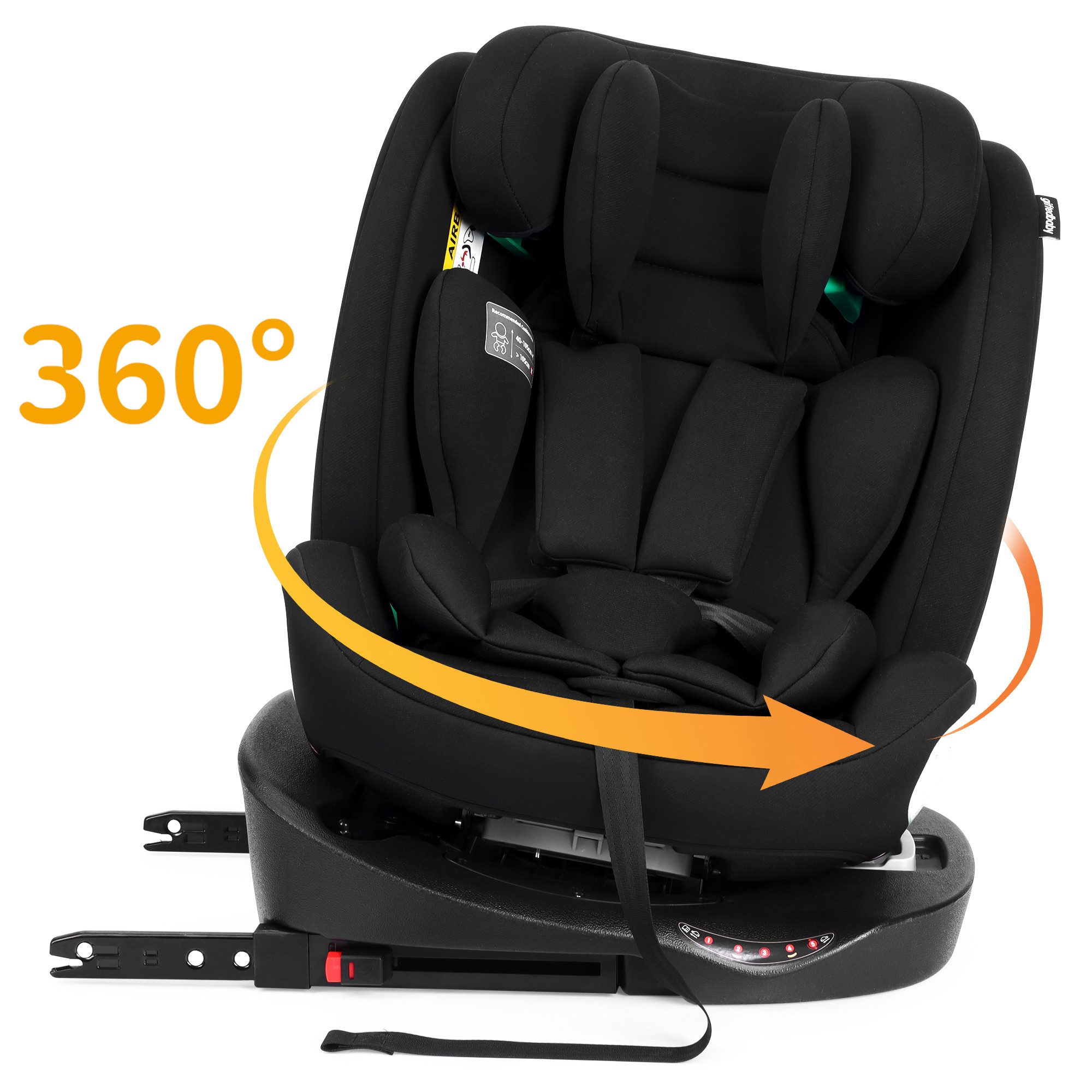 Rolipo Autokindersitz 360° Drehbarer i-Size Kindersitz mit ISOFIX, 40-150 cm (0-36 kg), ab: ab Geburt, bis: 12 Jahre, ab: 40 cm, bis: 150 cm, Gruppe 0+/1/2/3, ab Geburt bis 12 Jahre, ECE R129