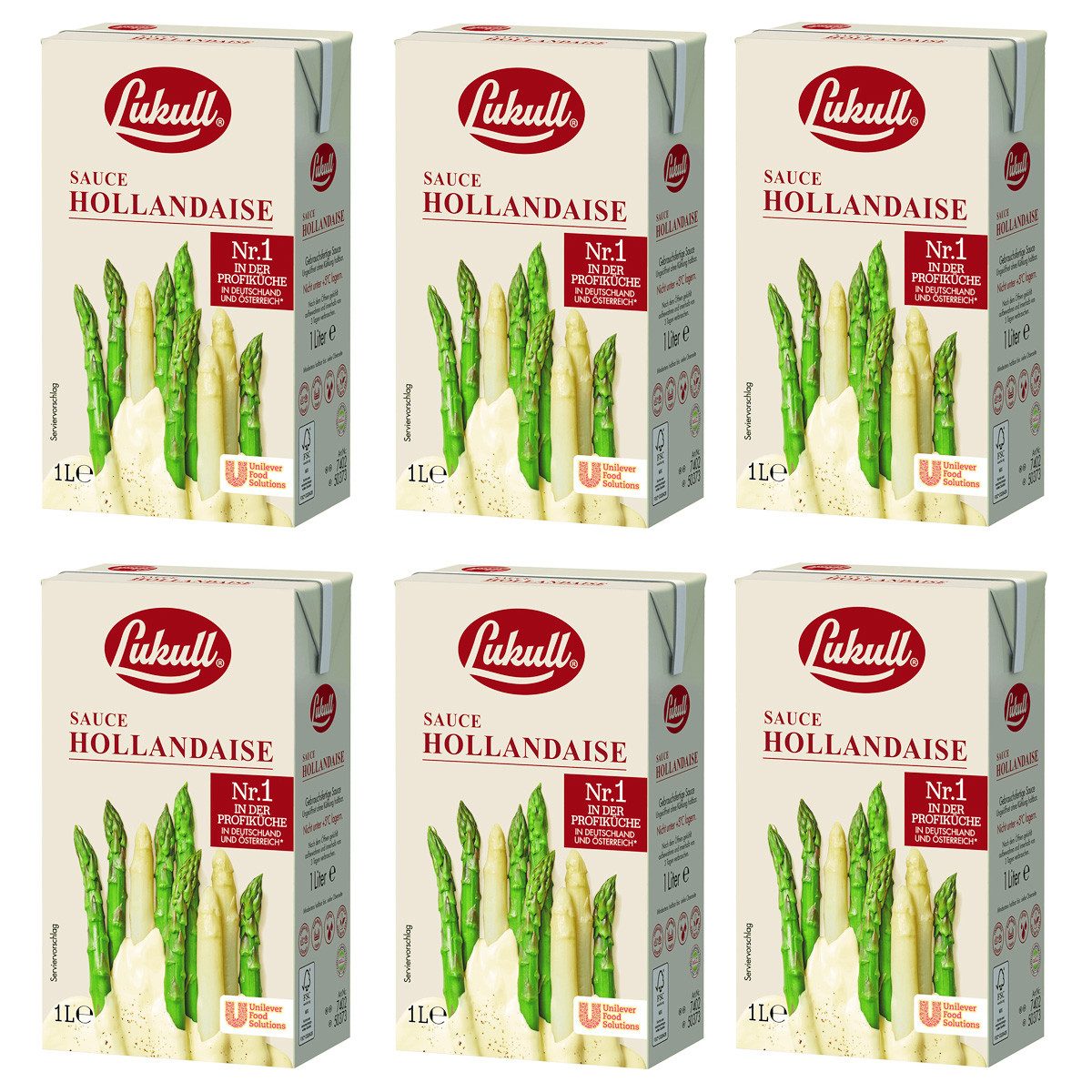 Lukull Saucen, Lukull Sauce Hollandaise mit zart cremiger Konsistenz 1000ml 6er Pack