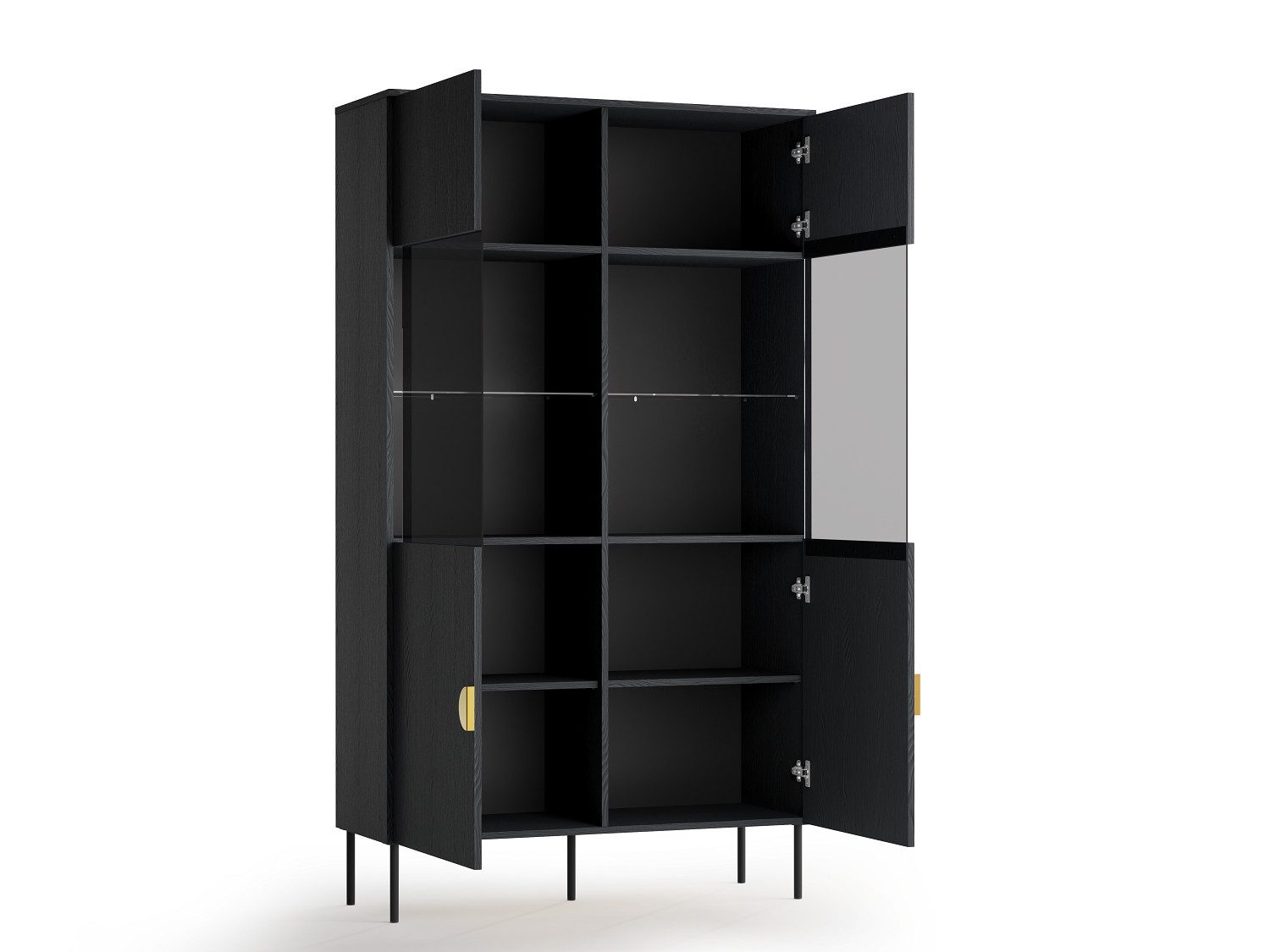 Home affaire Vitrine BELLOT Vitrineschrank mit 2 Türen, verglast, mit viel Stauraum Standvitrine/Glasvitrine, matt Hochschrank, Maße B/T/H: 106/40/187 cm – Bild 5 von 5