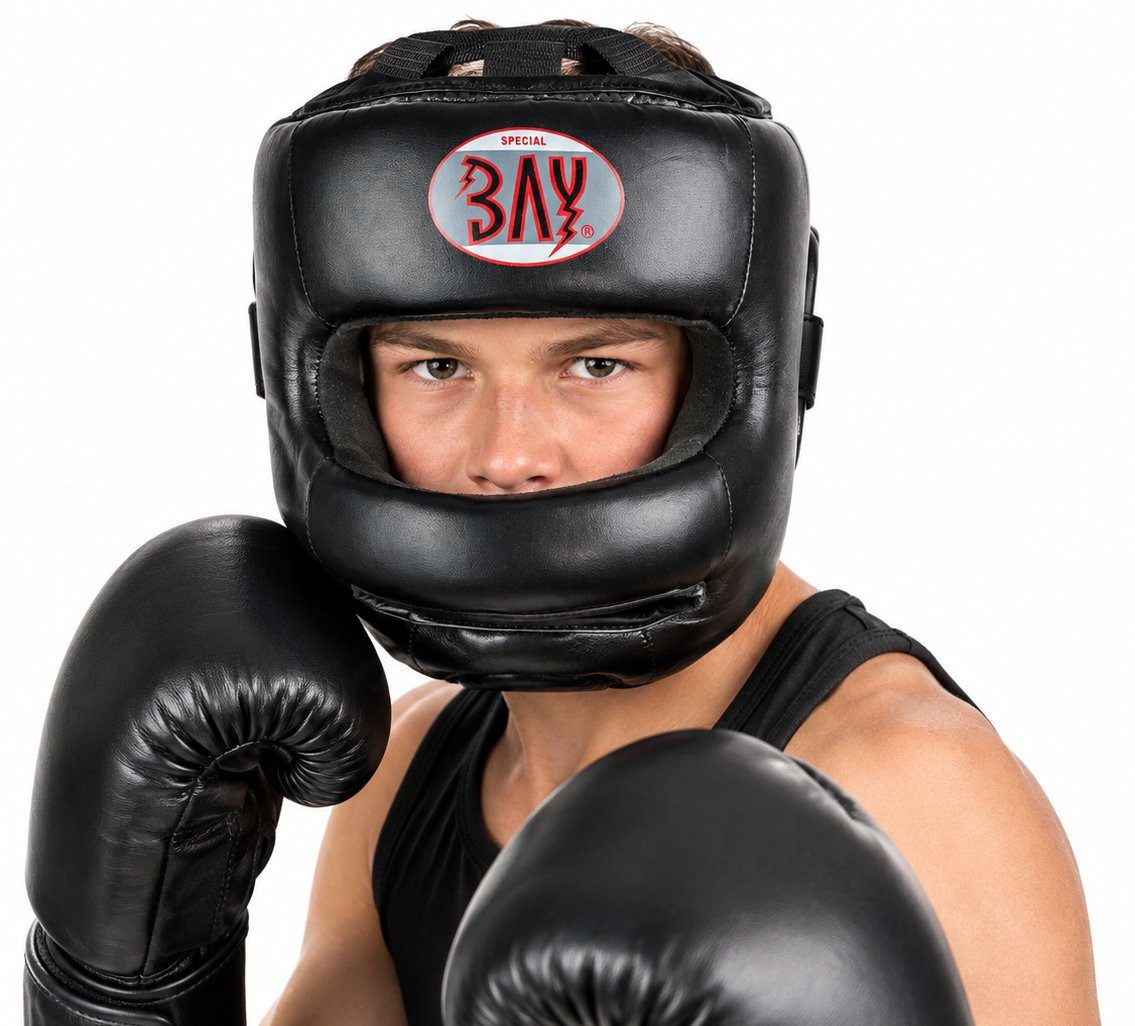 BAY-Sports Kopfschutz Kopfschützer Nasenschutz Boxen Kampfsport Training Vollkontakt Maske (Premium Qualität, 1 Stück), Nasenbügel, Krav Maga, MMA, Kickboxen, T – Bild 2 von 5
