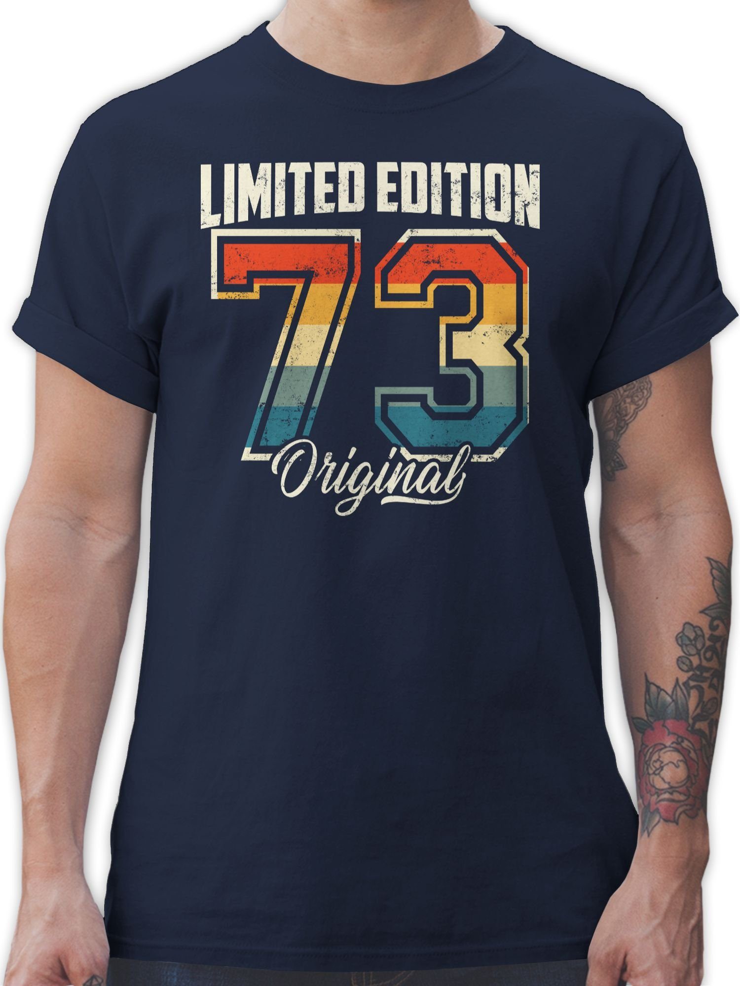 Shirtracer T-Shirt Limited Edition 1973 Original 50. Geburtstag 03 Navy Blau