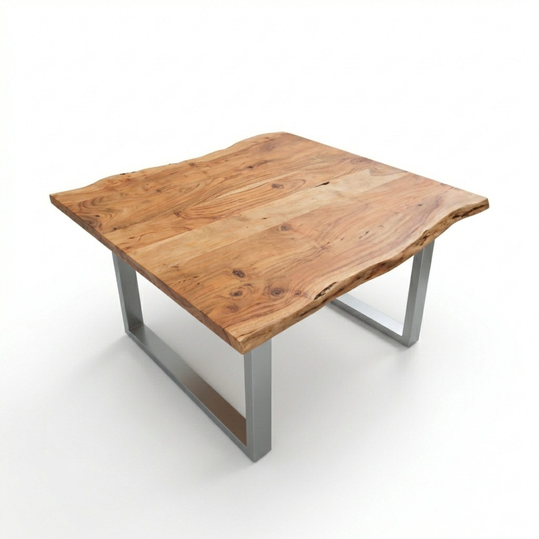 SAM® Baumkantentisch Sonja, massives Holz, echte Baumkante, Metallgestell U-Form, bis 3m