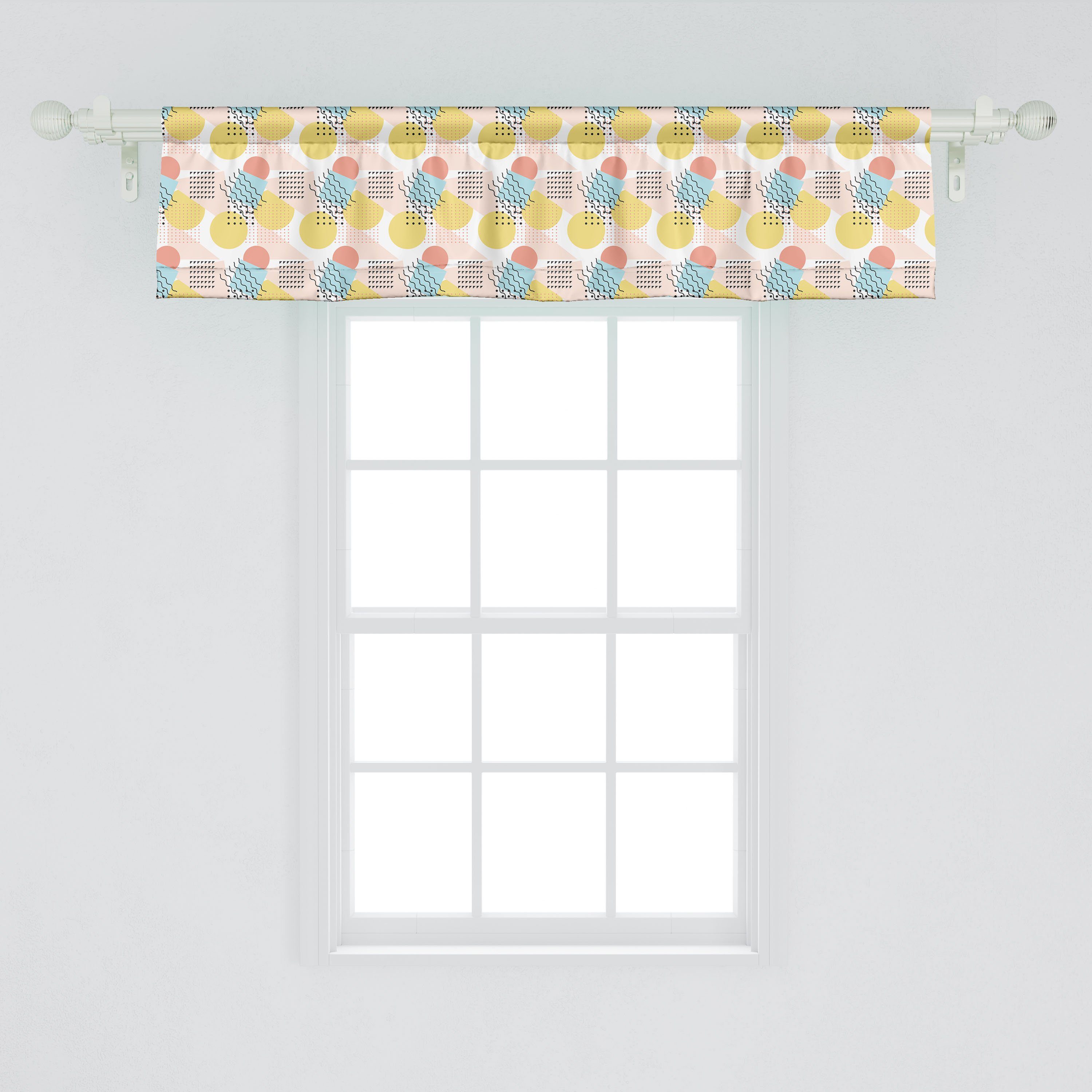 Scheibengardine Vorhang Volant für Schlafzimmer Ungewöhnliche Linien Küche Abakuhaus, mit Geometrisch Stangentasche, Trippy Dekor Microfaser