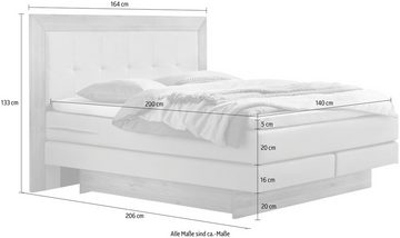 HASENA Boxspringbett Texas, Bettkästen, Massivholz-Umrandung, Tonnentaschen-Federkernmatratze