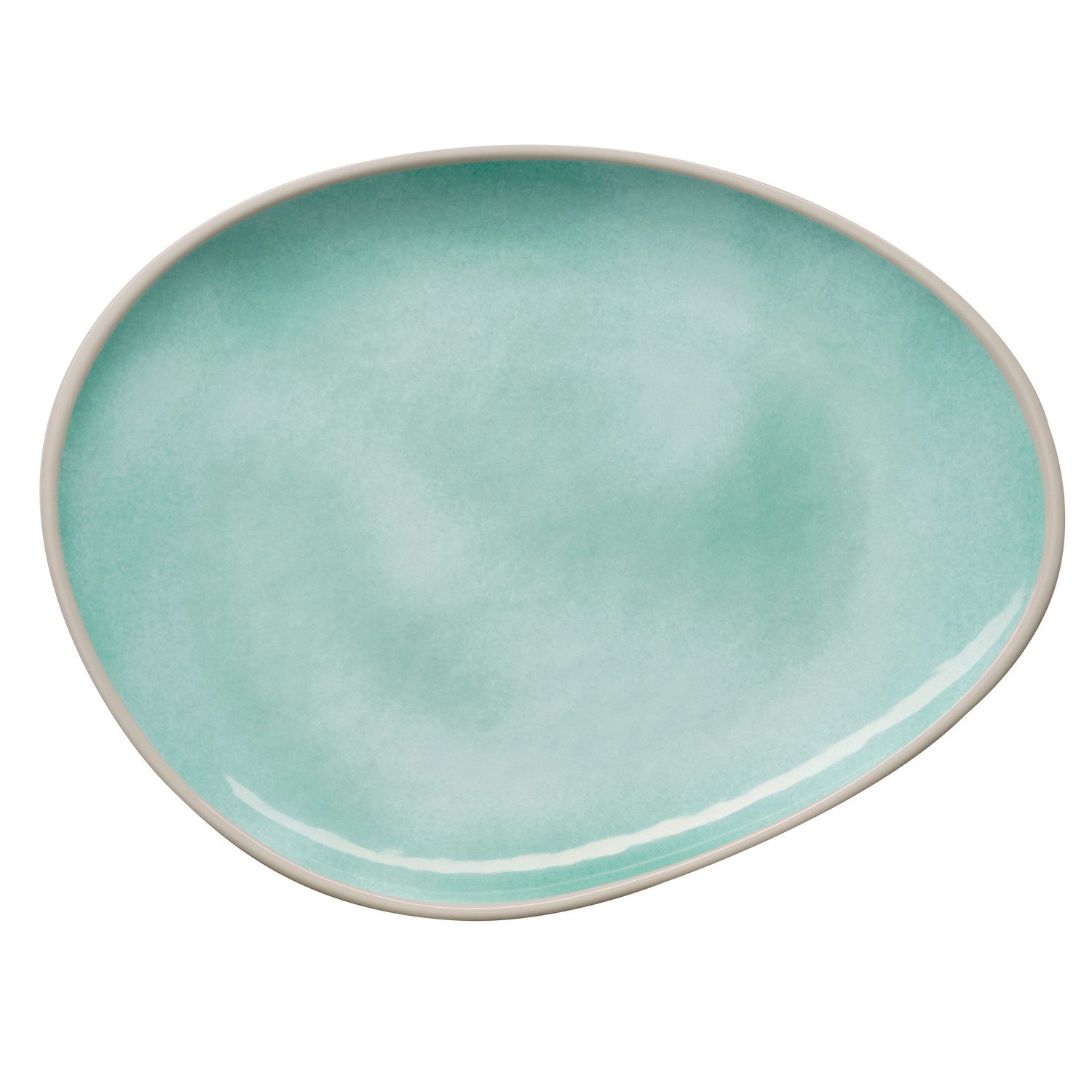 APS Teller CALA, (1 St), H: 2,5 cm, Melamin, innen: Dekor grün, außen: grau
