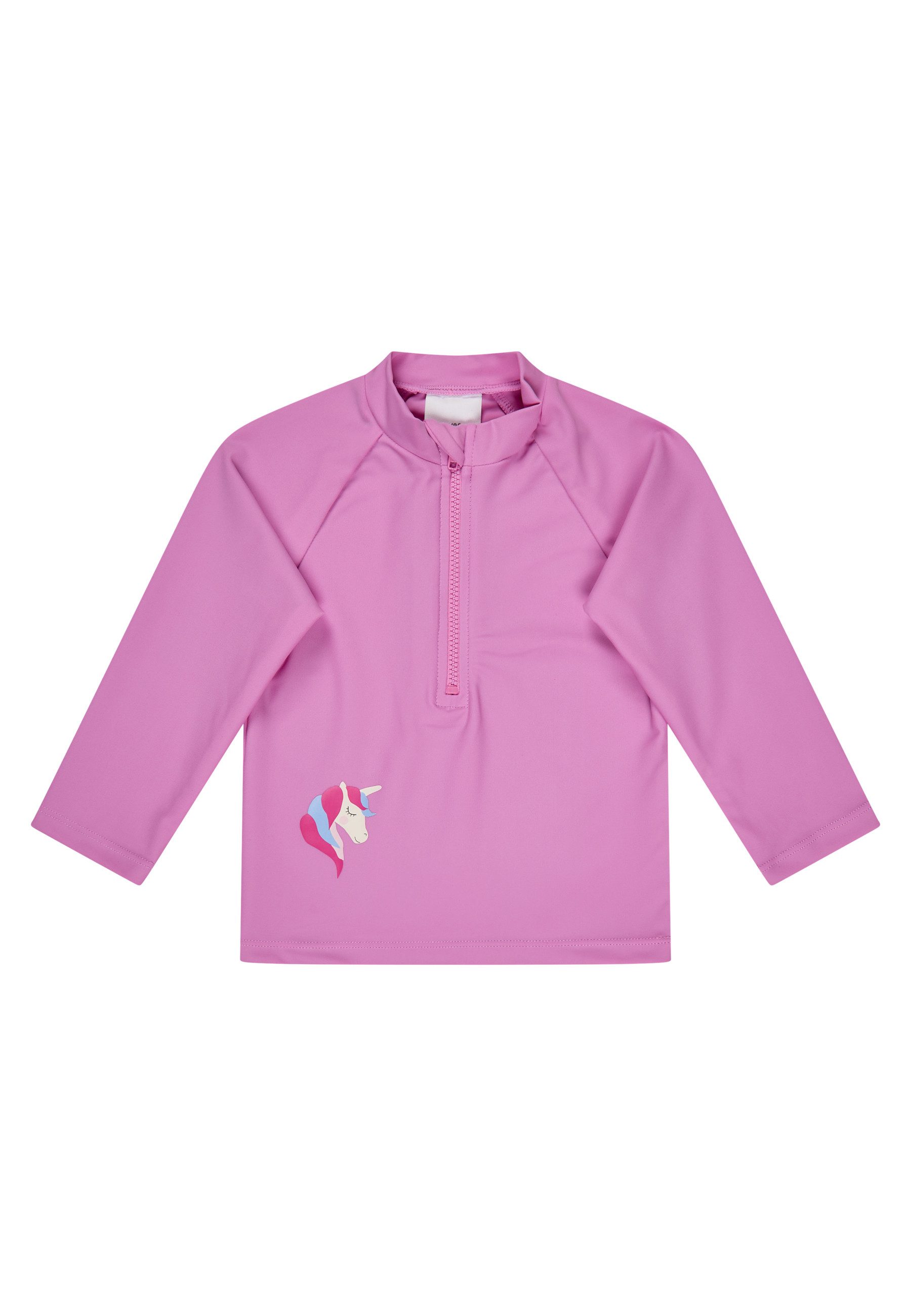 Sterntaler® Schwimmanzug 50+ Badeshirt langarm Einhorn (1-St) Badeshirt langarm mit Einhorn-Print, Frontreißverschluss, Stehkragen