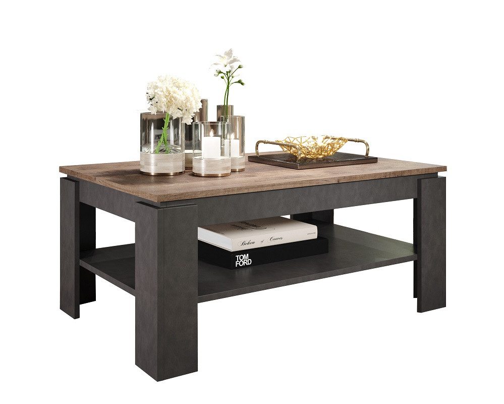 trendteam Couchtisch Couchtisch Georgia, Wohnzimmertisch, Eiche Tabak / Matera grau (no-Set), Breite 110 cm,Tischplatte aus Holzwerkstoff