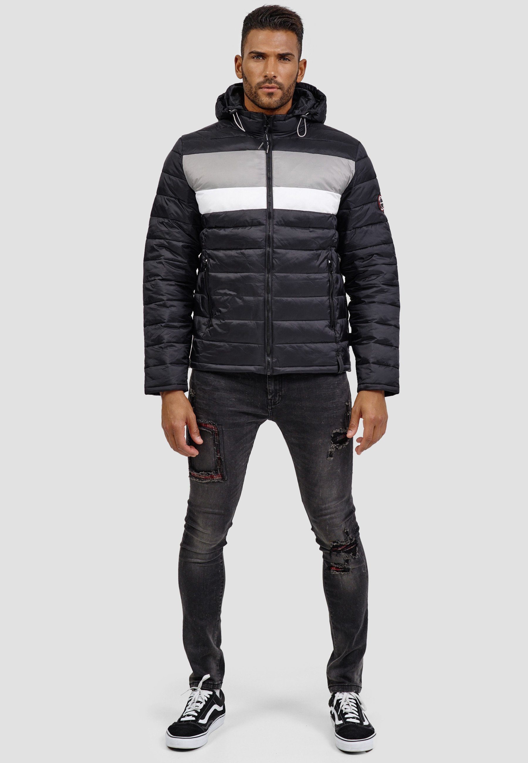 Indicode Steppjacke Herren Hampshire Herrenjacke Daunen-Optik mit elastischen Bündchen