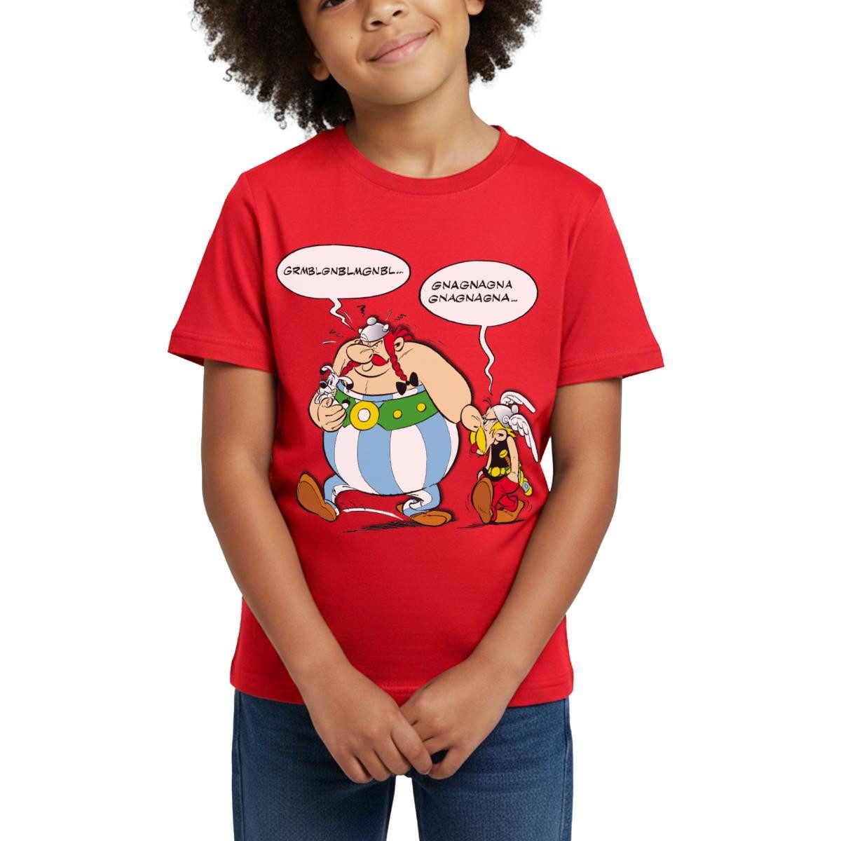 T-Shirt Asterix & Obelix Schmollend Streit Beleidigt Kinder T-Shirt