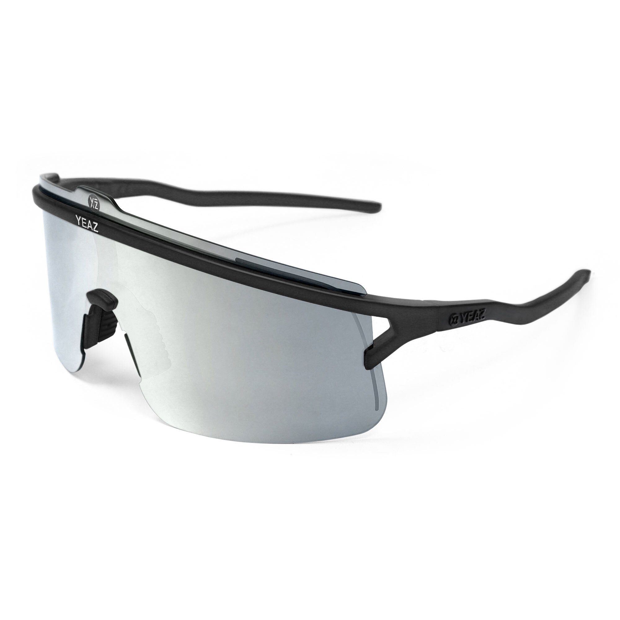 YEAZ Sportbrille SUNSHADE sport-sonnenbrille schwarz Komfort / silber und Style Sicht, black/silver, perfekte Erlebe