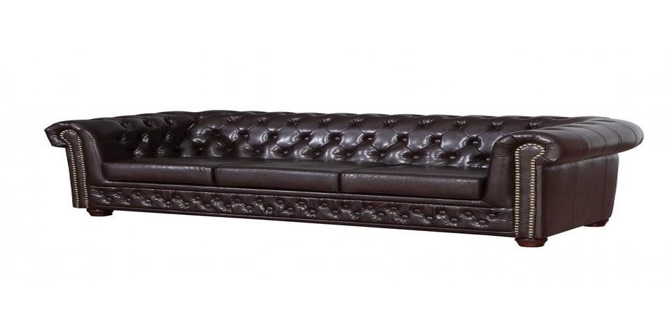 Xlmoebel Chesterfield-Sofa Elegante Ledersofagarnitur im Chesterfield-Stil mit Knopfverzierungen, Sofagarnitur 3+2+1 Sitzer, Hergestellt in Europa