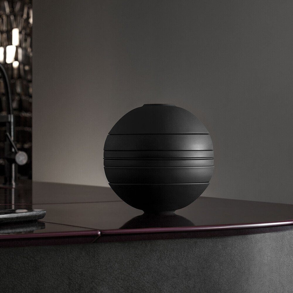 Villeroy & Boch Geschirr-Set Signature La Boule 7-tlg. Iconic Black, Premium Porcelain, 7-teiliges Kombiservice, Geschirrset, Tafelservice, für 2 Personen