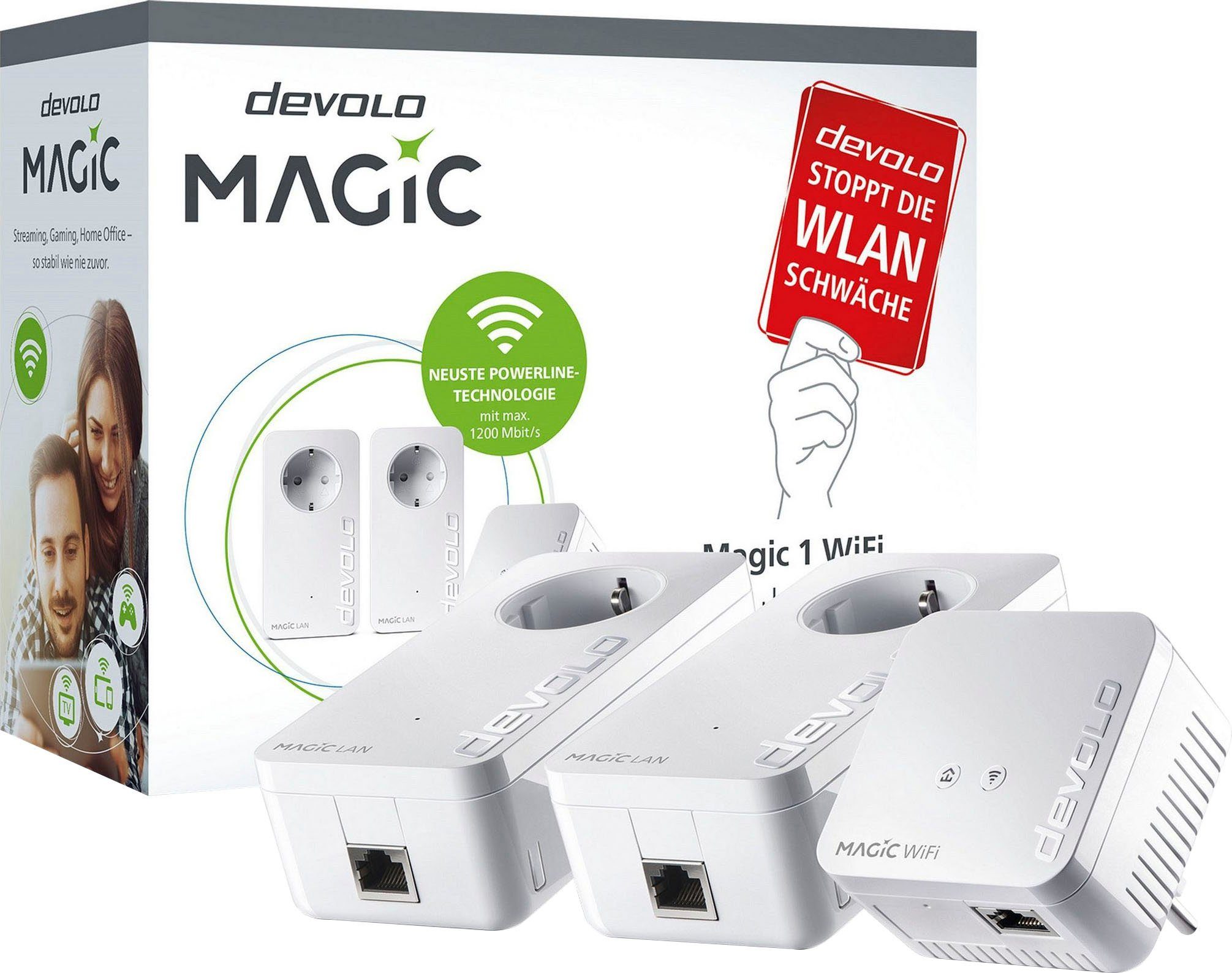 (Ethernet) 1 Power zu Magic Kit Multimedia RJ-45 Netzwerk-Adapter WiFi DEVOLO