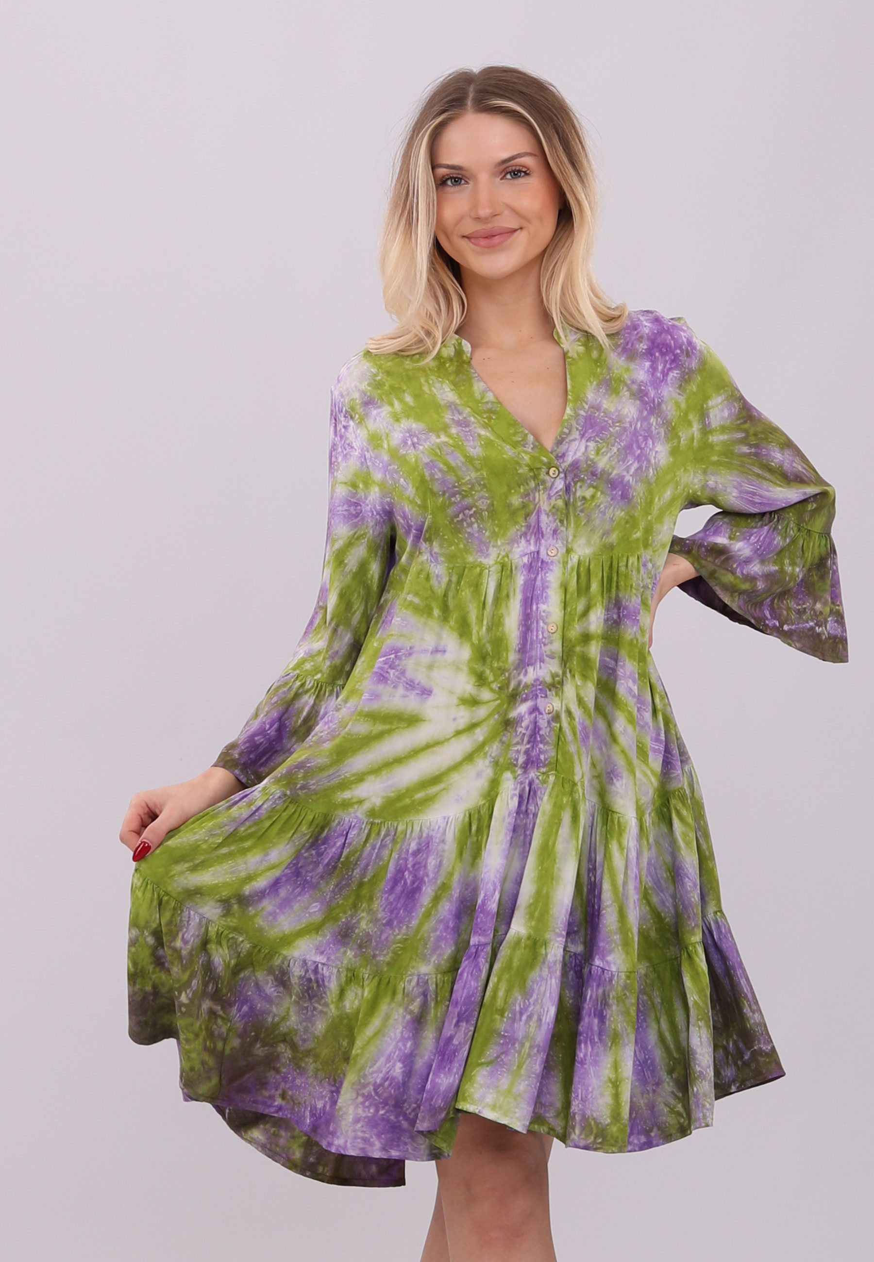 YC Fashion & Style Tunikakleid "Batik-Tunika aus kühlender Viskose" Boho günstig online kaufen