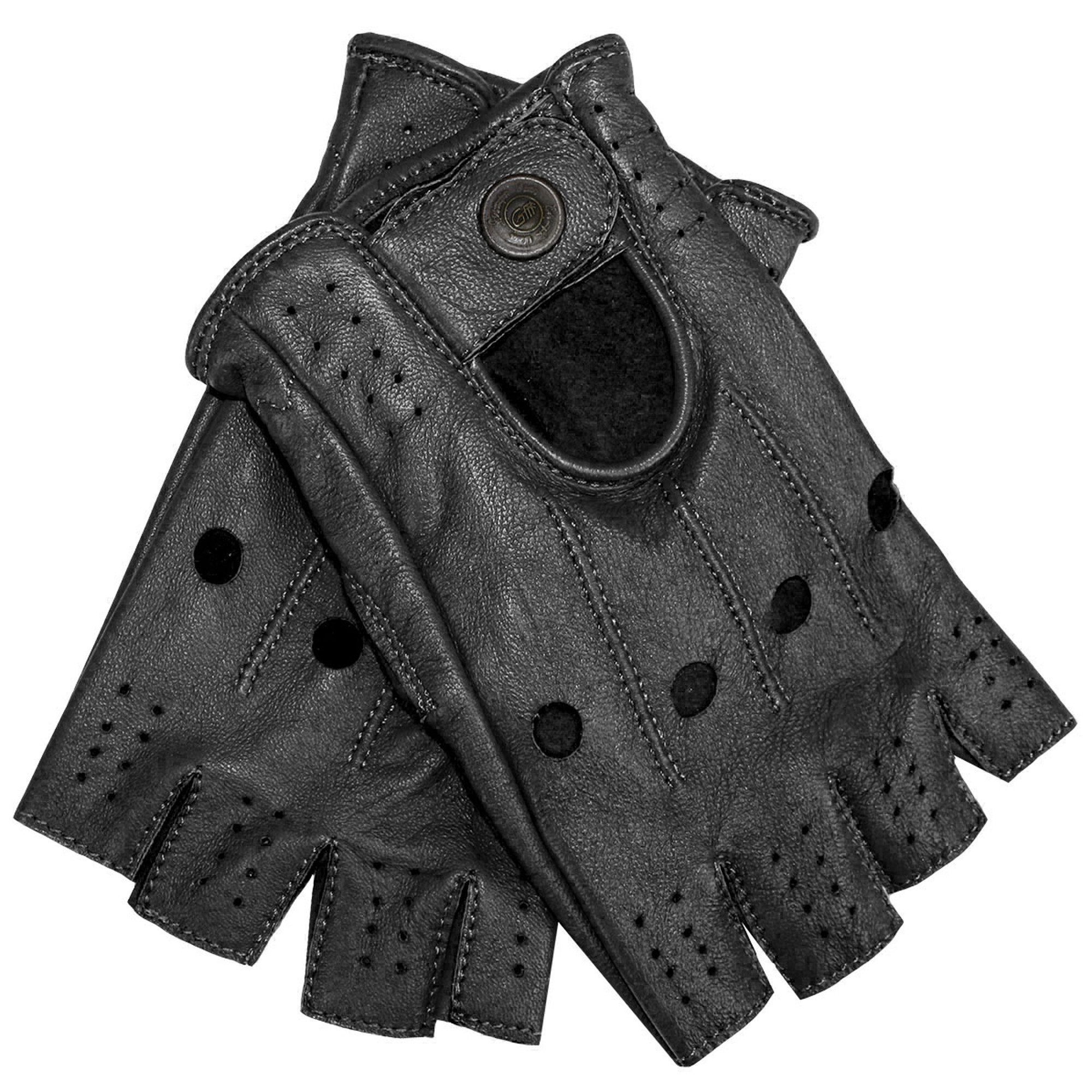 German Wear Lederhandschuhe Driving-GL3 Driving Halbfinger Fingerlose Autofahrer Lederhandschuhe echtleder