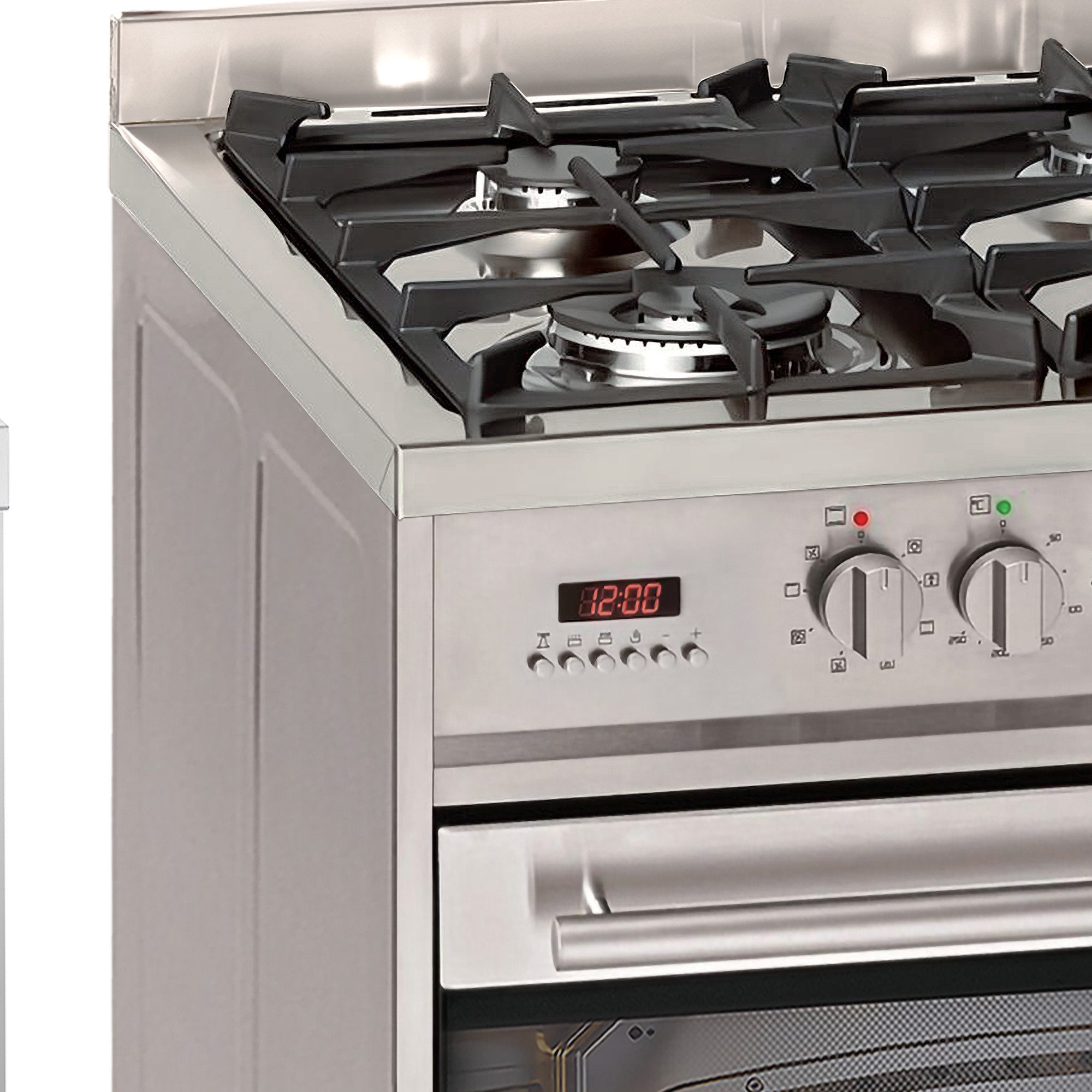 GURARI Gas-Standherd 60 cm Edelstahl Gasherd mit Elektrobackofen 60 L Range Coocker GCH E 610 Gas-Elektro-Standherd, Erdgas/Propangas, 4 Kw, WOK, mit 1-fach-Teleskopauszug, Easy-Clean-Emaille, Gas Elektro Standherd 60 cm Erdgas, Fl.Gas 4 Kw WOK, 60 L