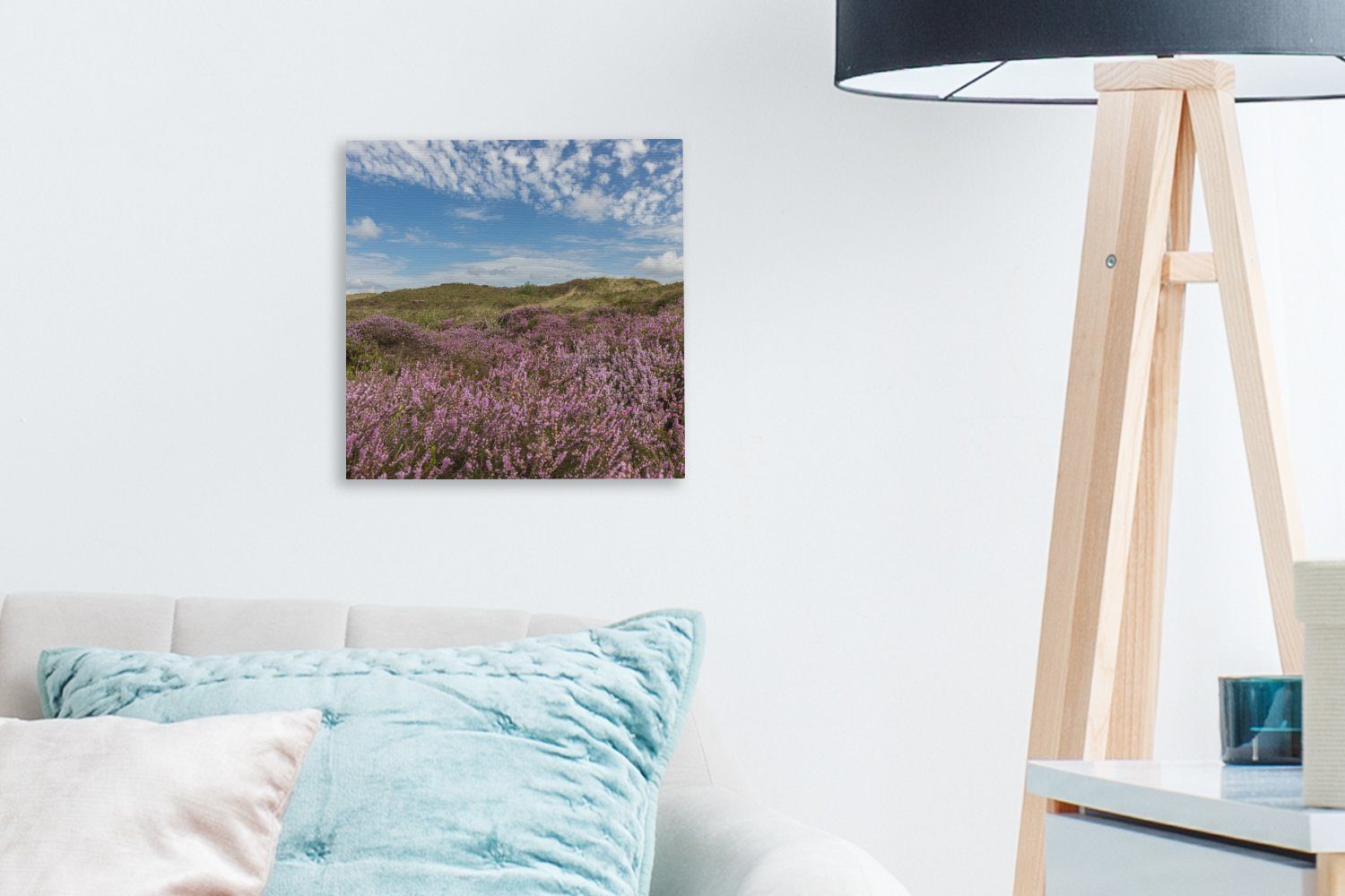 in Blühendes Leinwand Bilder OneMillionCanvasses® für Texel, den Dünen Heidekraut Wohnzimmer Schlafzimmer (1 von Leinwandbild St),