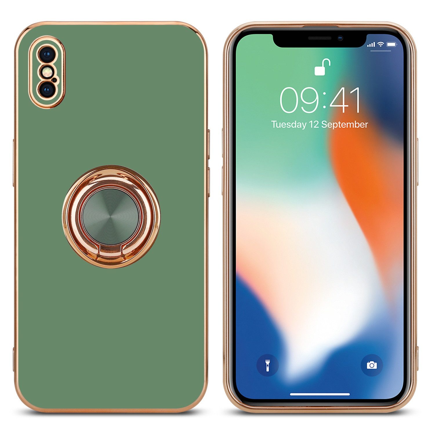 Cadorabo Handyhülle für iPhone XS MAX Hülle Apple iPhone XS MAX, Schutzhülle - TPU Silikon Hülle - mit Kameraschutz und Ring