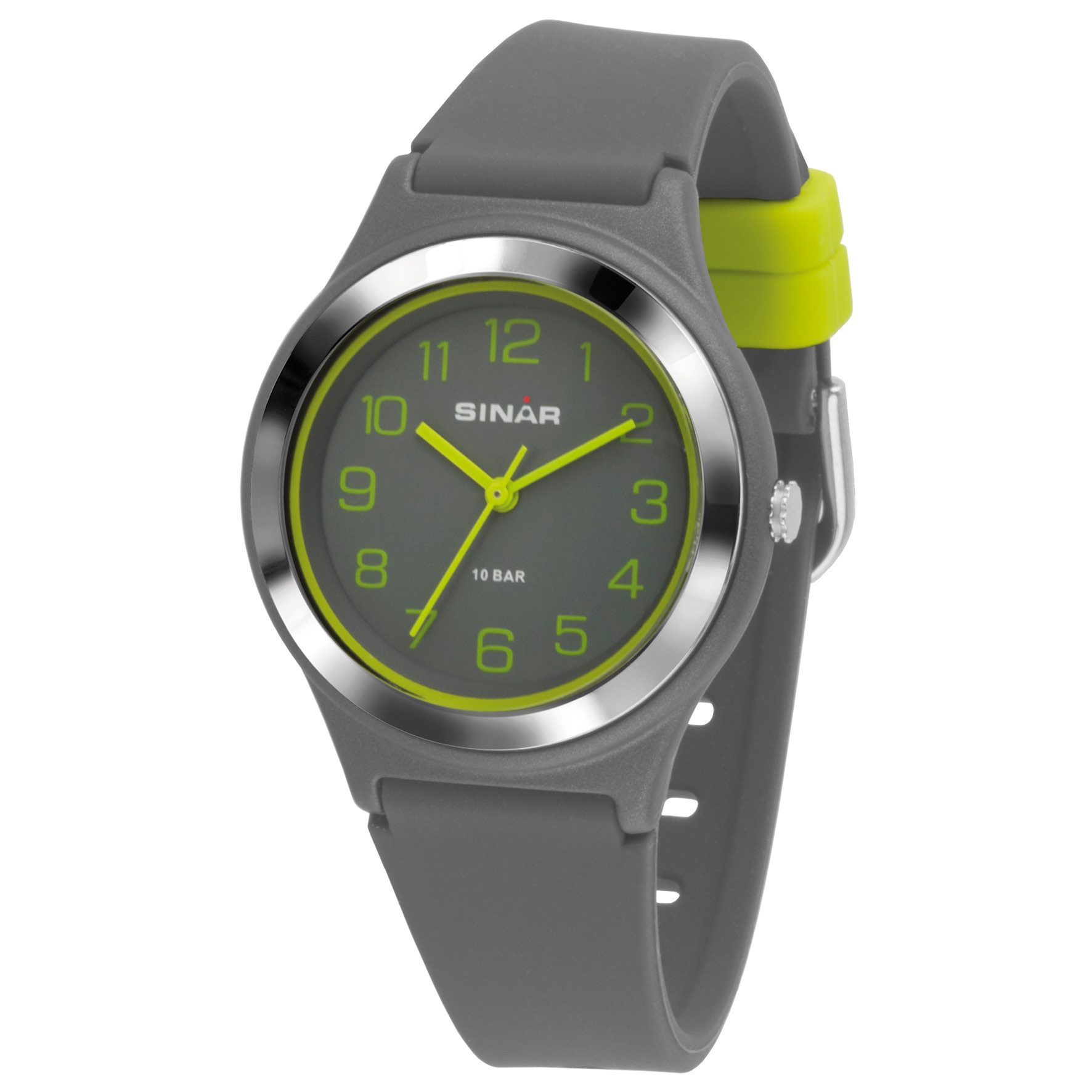 SINAR Quarzuhr XB-48 Jugend Armbanduhr Sportuhr Silikonband, analog sportlich modern Geschenkidee Jugend Ø 36 mm