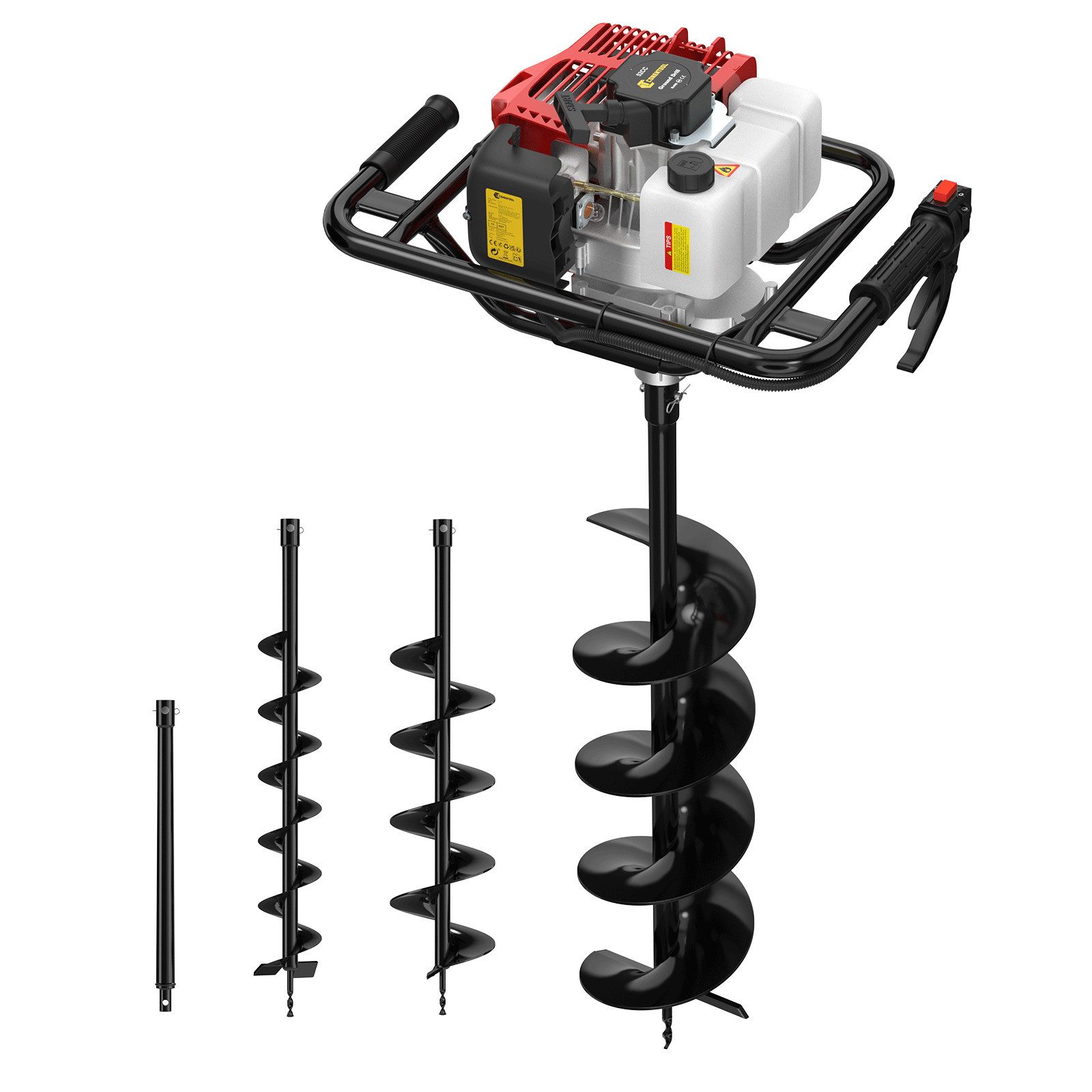 CONENTOOL Erdbohrer, 1,9 kW, max. 11000 U/min, inkl. 3 Bohraufsatze günstig online kaufen