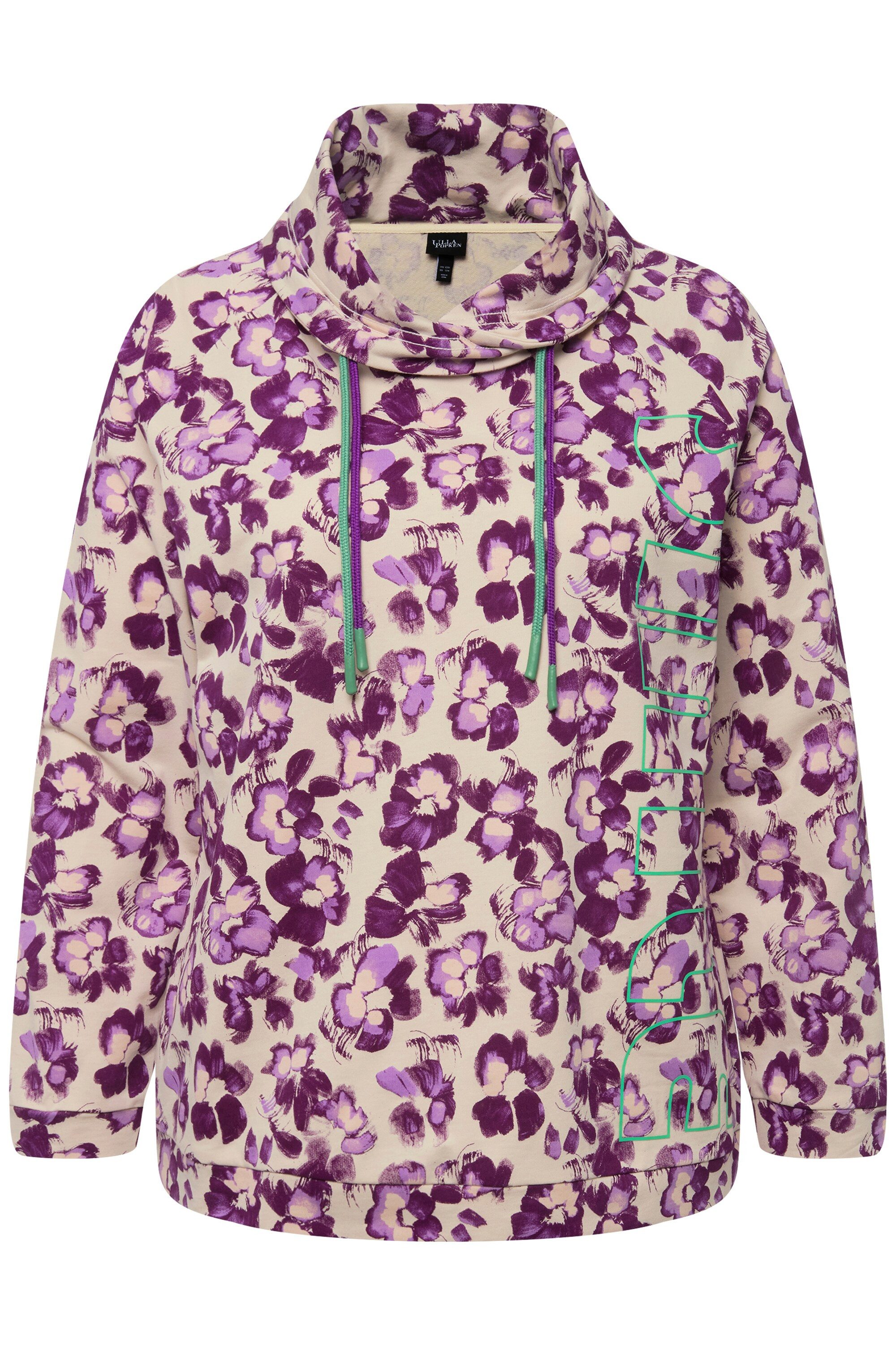 Ulla Popken Sweatshirt Sweatshirt Blüten Stehkragen günstig online kaufen
