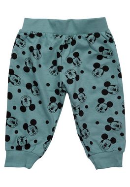 United Labels® Shirt & Hose Disney Mickey Mouse Baby Set Oberteil Pullover mit Hose Grau Türkis