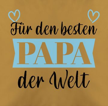 Shirtracer Dekokissen Für den besten Papa der Welt Banner, Vatertagsgeschenk Kissen