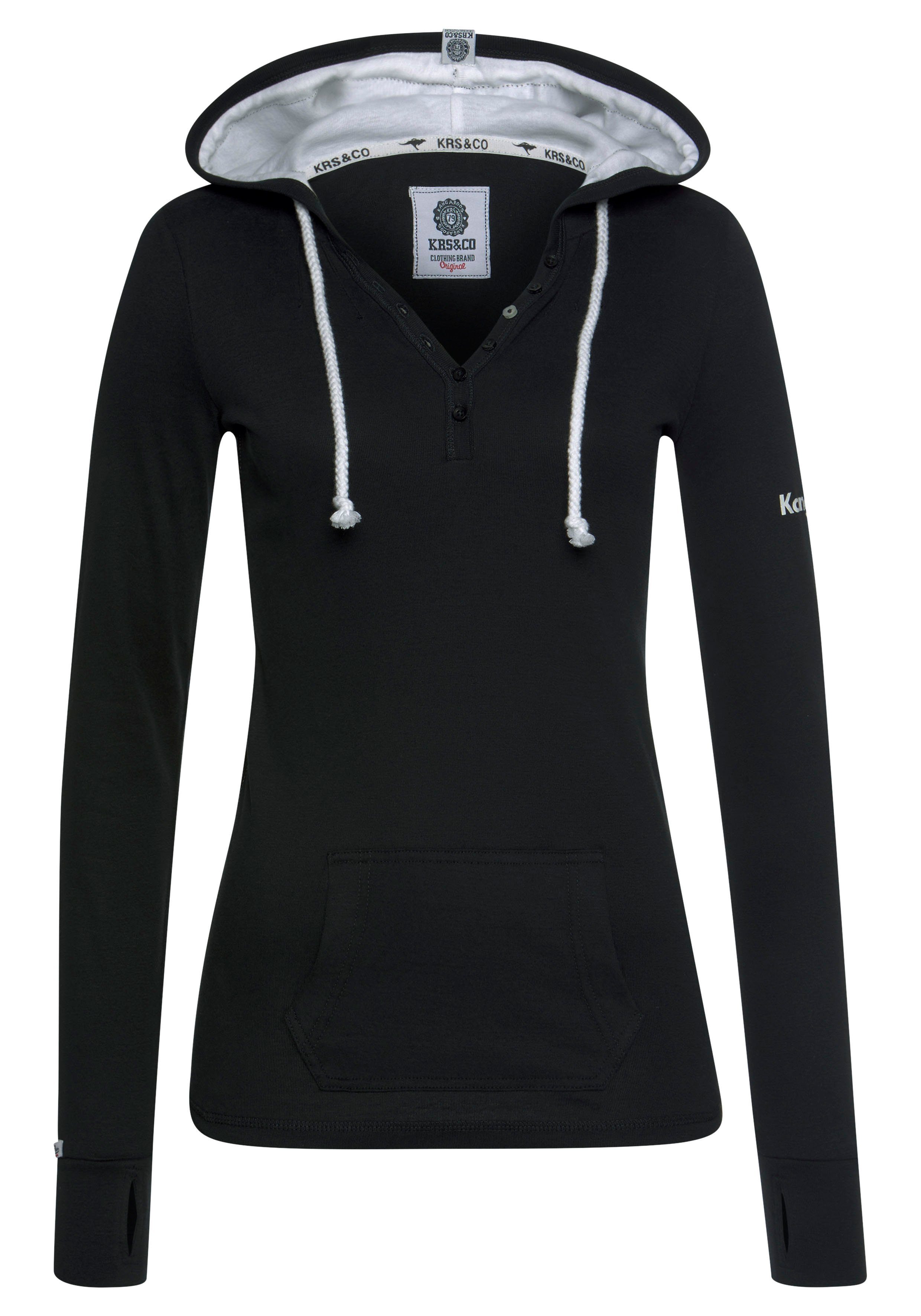 KangaROOS Kapuzenshirt Langarm mit Daumenlöchern, figurbetonter Schnitt, aus Jerseystoff. Reduzierter Preis € 27,29. Unverbindliche Preisempfehlung € 38,99, (€ 27,29 pro 1 Stk)