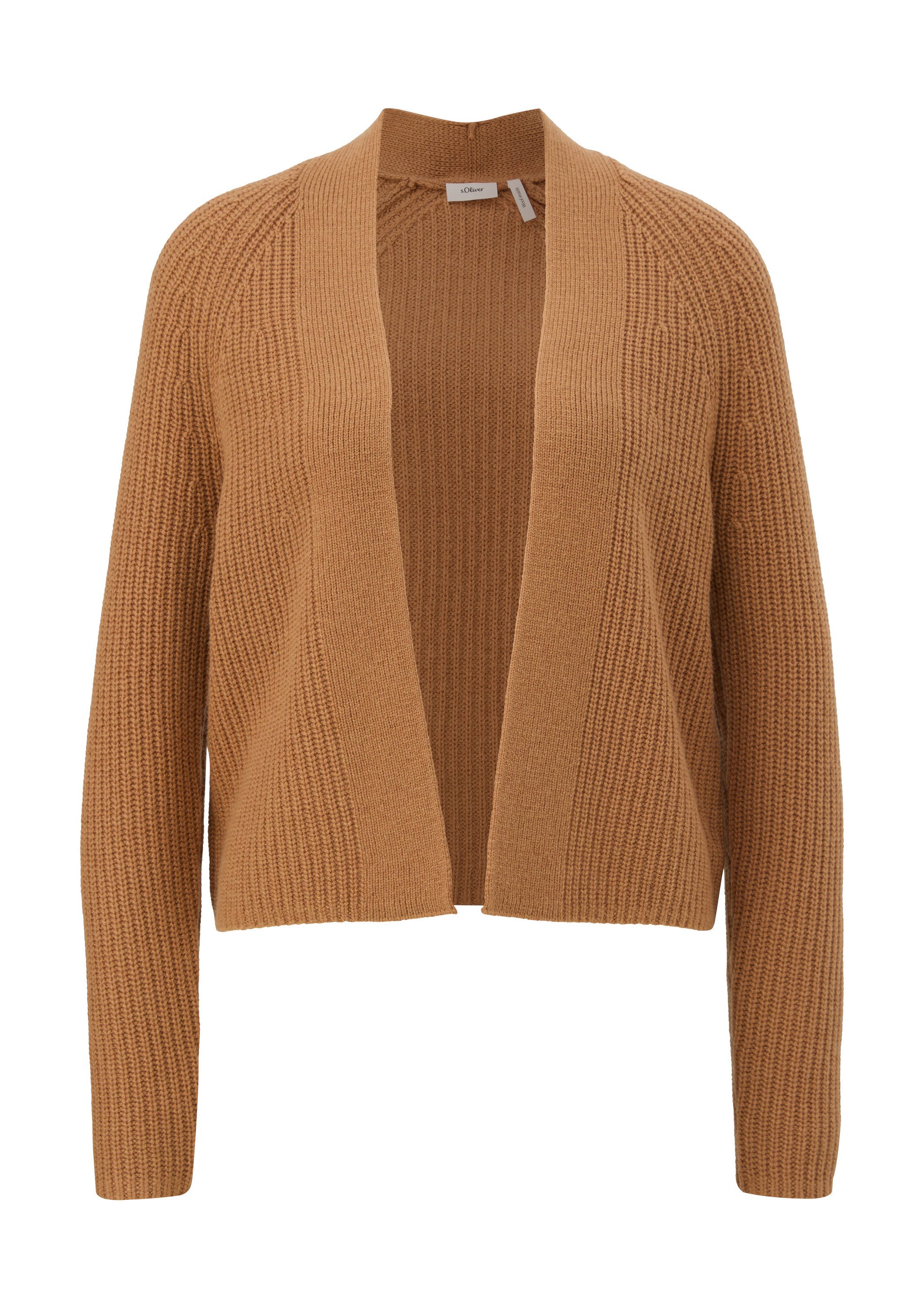 s.Oliver Cardigan Strickjacke Kurzer Cardigan aus Wollmix