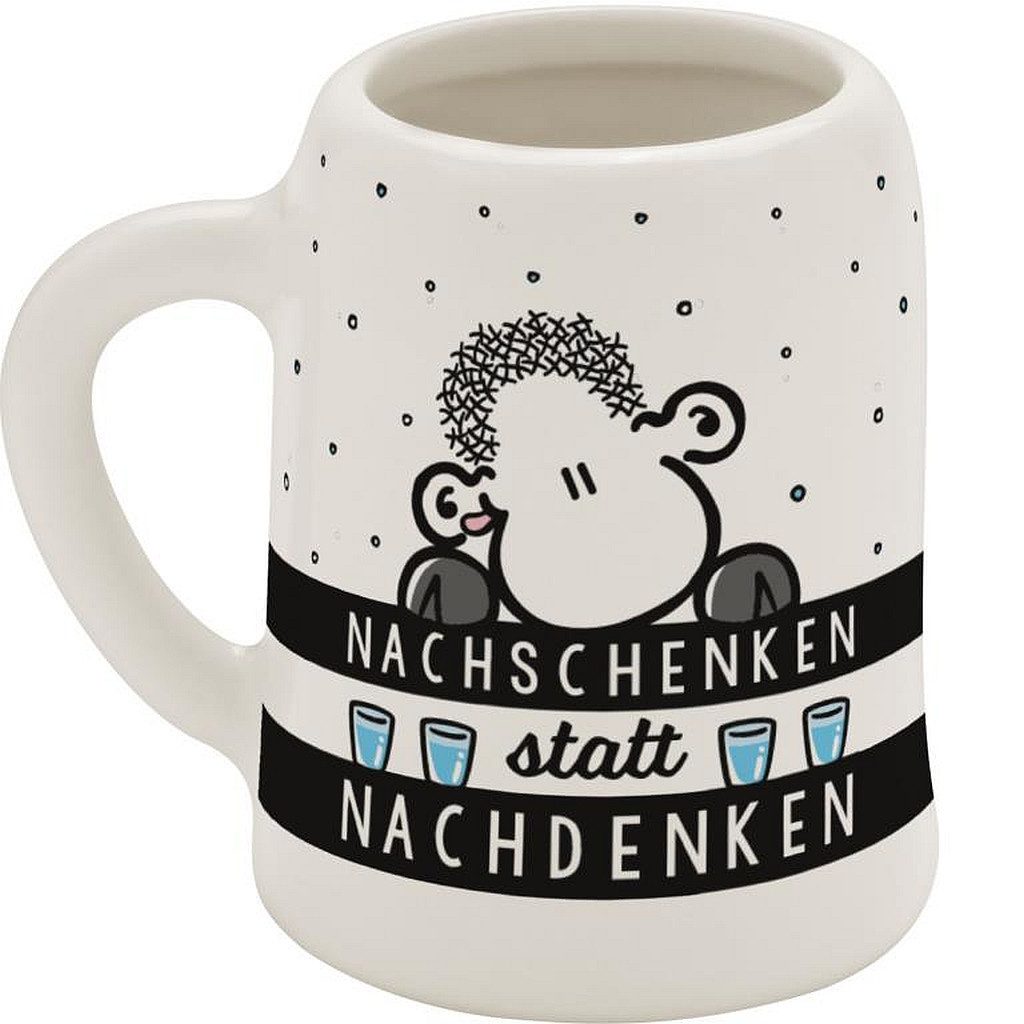 Sheepworld Schnapsglas Schnapskrug Schnapsglas Stamper Keramik Sheepworld NACHSCHENKEN 73855, Material: Keramik