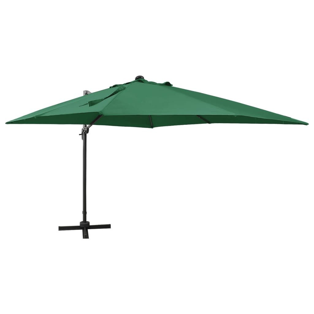Sonnenschirm Ampelschirm mit LED-Beleuchtung 300 cm Grün