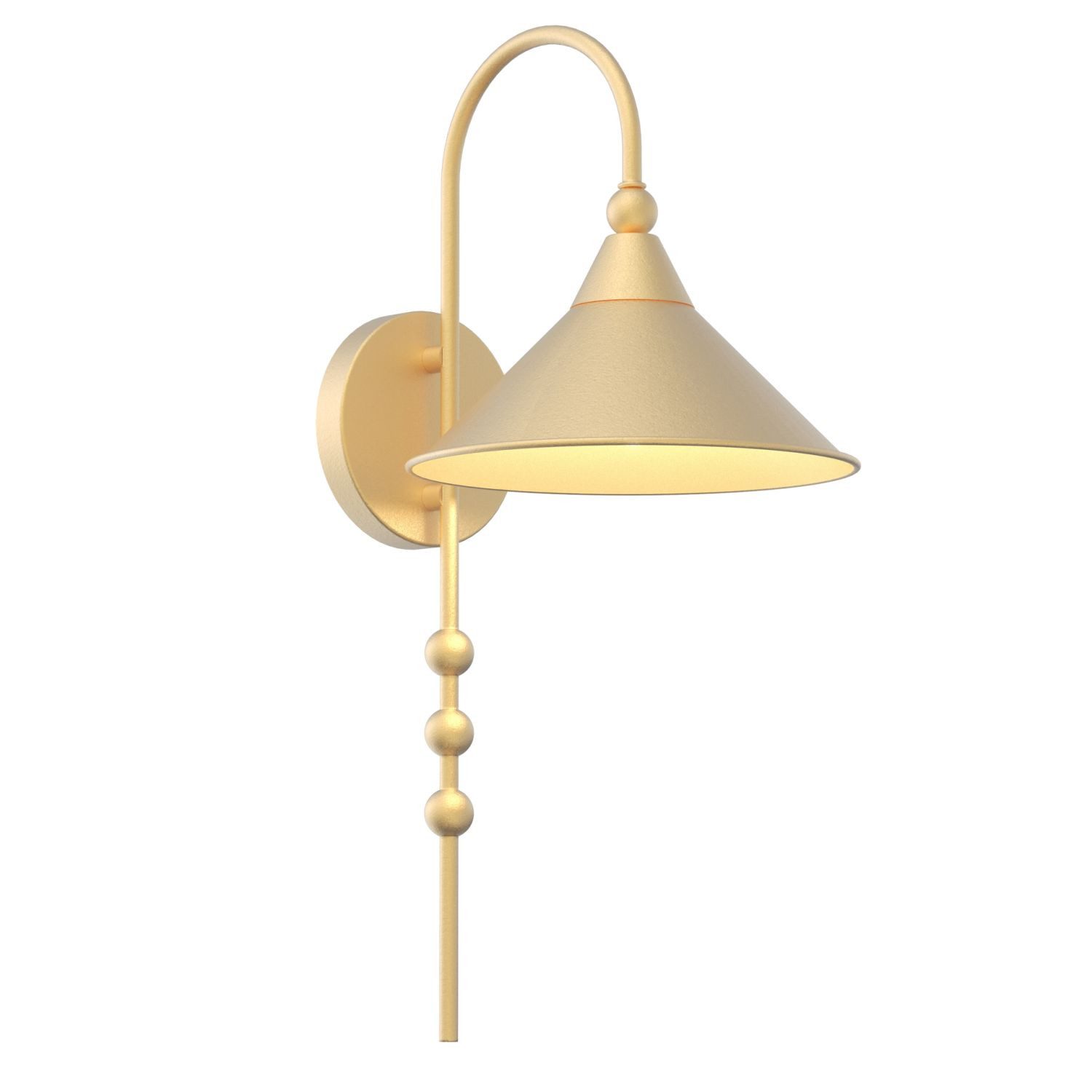 Licht-Erlebnisse Wandleuchte JORUND, ohne Leuchtmittel, Metall E27 50 cm hoch in Gold Loft Design