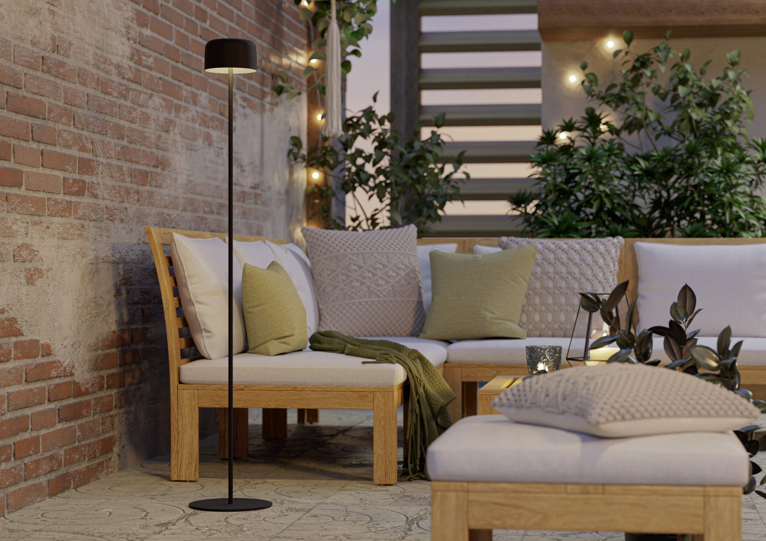 EGLO Stehlampe ROCCANOVA-L Stehlampe - Stahl - SOLAR-LED - 2,8W - IP44, Dimmfunktion, USB-Anschluss mit Ladefunktion, mehrere Helligkeitsstufen, LED fest integriert, Warmweiß, Standleuchte, Leselampe, Wohzimmer, Schlafzimmer, H120 x Ø13,5 cm