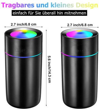 Bifurcation Kombigerät Luftbefeuchter und -reiniger Tragbarer Mini-Luftbefeuchter für das Schlafzimmer mit 7-Farben-Licht
