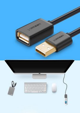 UGREEN Kabeladapter USB (weiblich) - USB (männlich) 2m schwarz (10316) Adapter