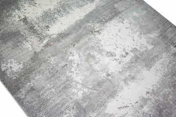 Wollteppich Wollteppich Designerteppich Teppich abstrakt aus Naturfasern in grau creme, Teppich-Traum, rechteckig, Höhe: 7 mm, Wollteppich