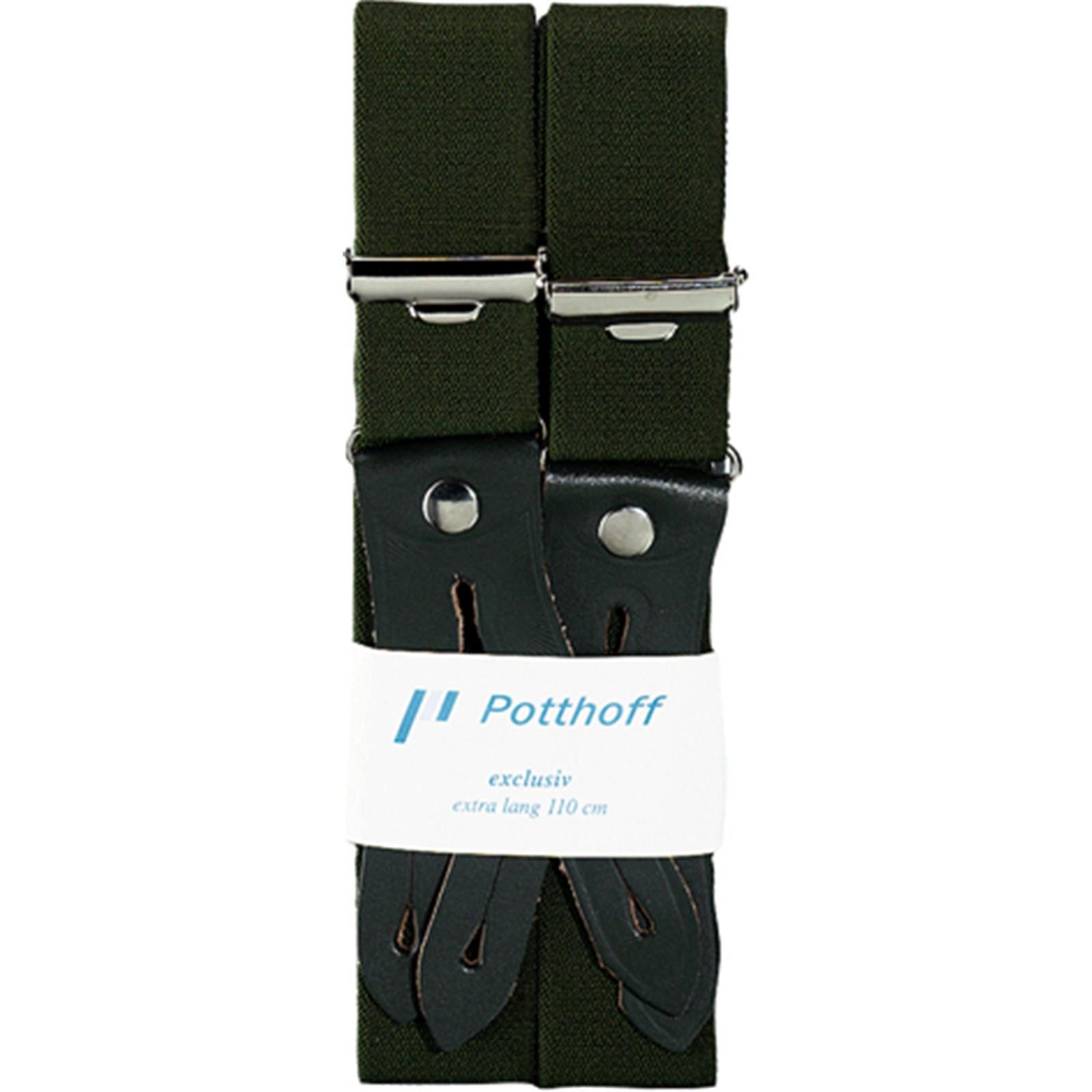 Hosenträger grün mit Lederpatten